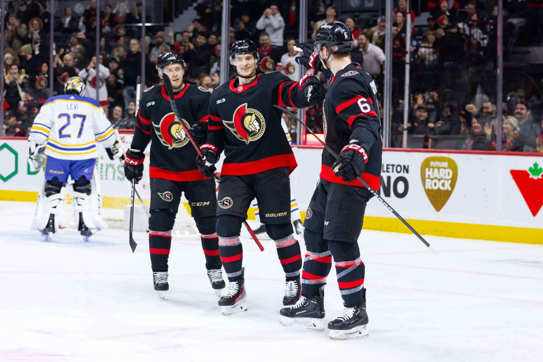 Vladimir Tarasenko, Dominik Kubalik, and Jakob Chychrun 