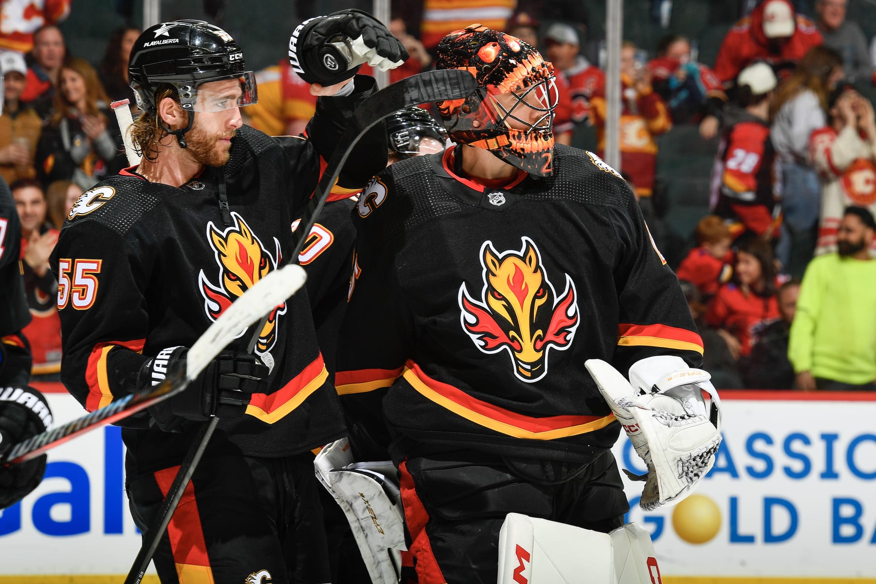 Noah Hanifin and Jacob Markstrom