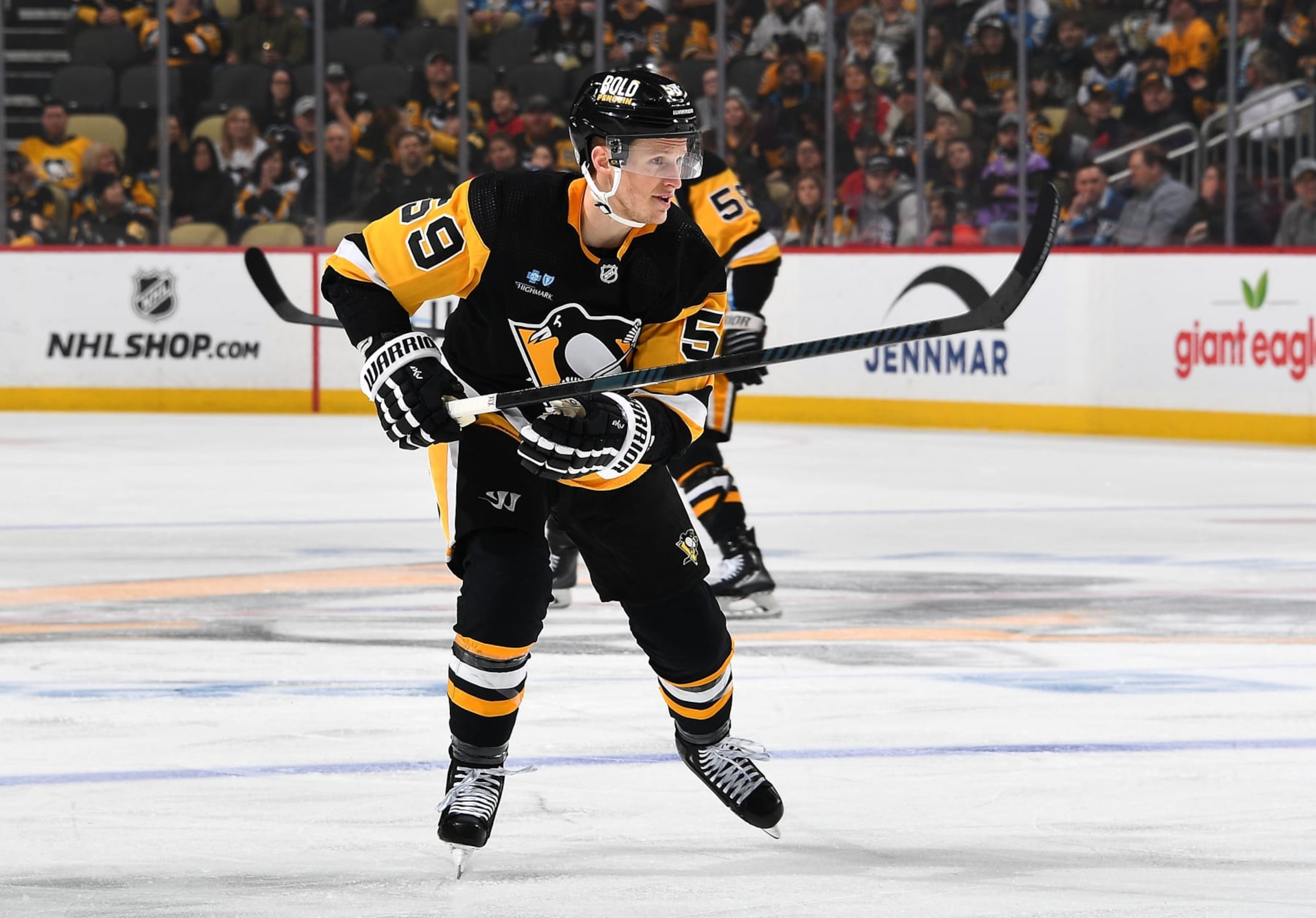 PITTSBURGH, PENNSYLVANIA - JANUARY 26:  Jake Guentzel #59 of the Pittsburgh Penguins skates against the Florida Panthers at PPG PAINTS Arena on January 26, 2024 in Pittsburgh, Pennsylvania. (Photo by Joe Sargent/NHLI via Getty Images)