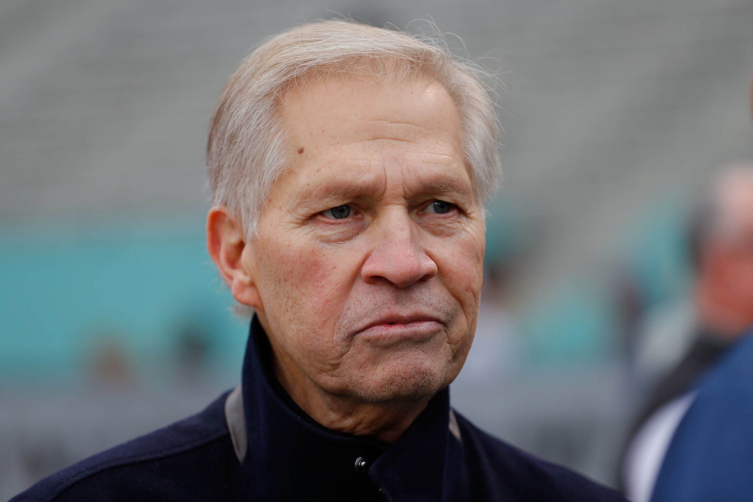 BIRMINGHAM, ALABAMA - FEBRUARY 16: Analyst Chris Mortensen watches action prior to an Alliance of American Football game between the Birmingham Iron and the Salt Lake Stallions at Legion Field on February 16, 2019 in Birmingham, Alabama. (Photo by Kevin C. Cox/AAF/Getty Images)