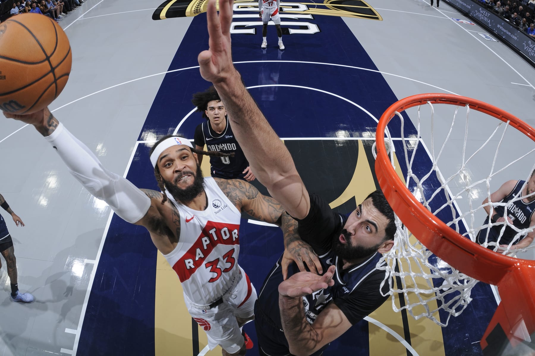 ORLANDO, FL - NOVEMBER 21: Gary Trent Jr. #33 of the Toronto Raptors shoots the ball during the game against the Orlando Magic during the In-Season Tournament on November 21, 2023 at Amway Center in Orlando, Florida. NOTE TO USER: User expressly acknowledges and agrees that, by downloading and or using this photograph, User is consenting to the terms and conditions of the Getty Images License Agreement. Mandatory Copyright Notice: Copyright 2023 NBAE (Photo by Fernando Medina/NBAE via Getty Images)