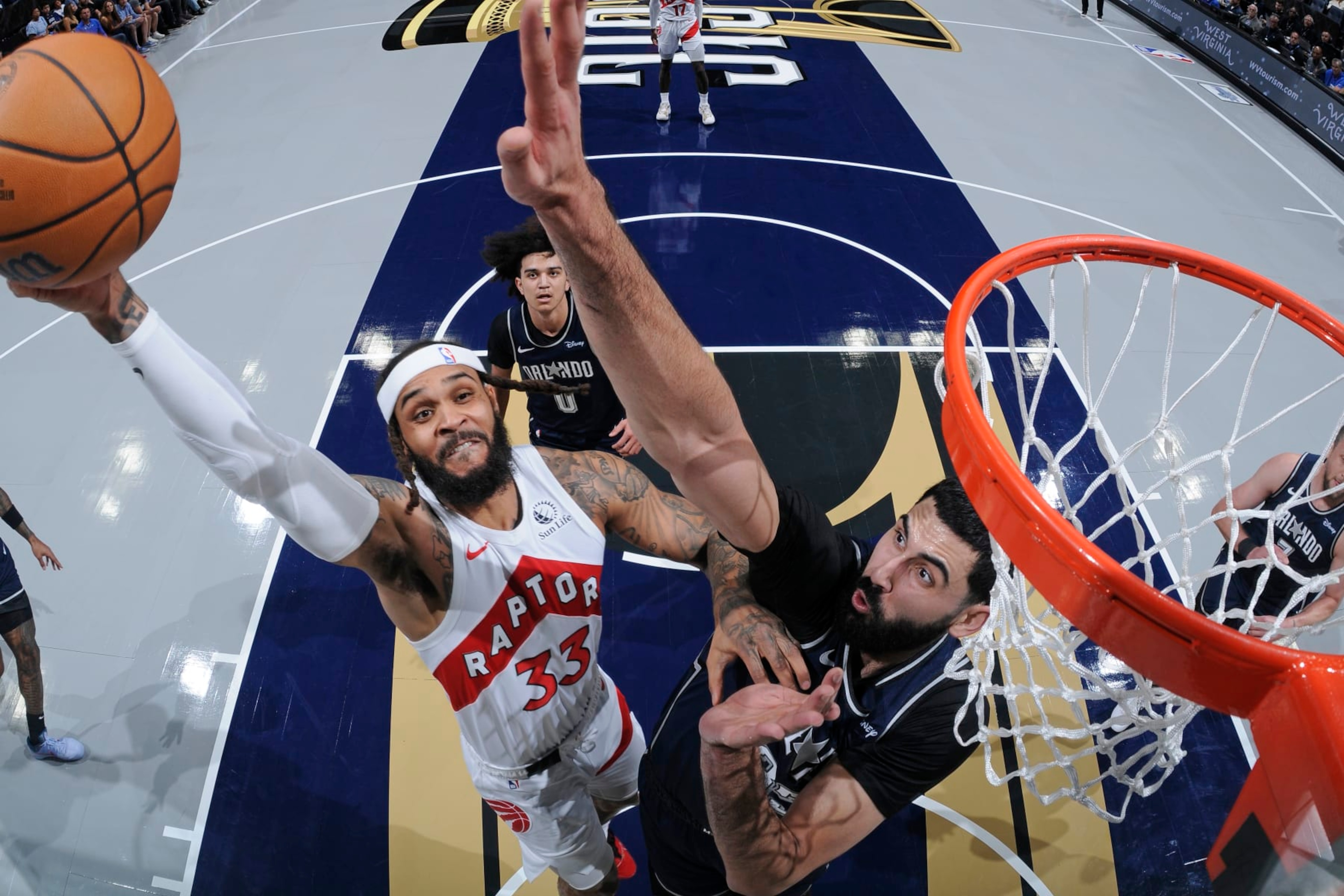ORLANDO, FL - NOVEMBER 21: Gary Trent Jr. #33 of the Toronto Raptors shoots the ball during the game against the Orlando Magic during the In-Season Tournament on November 21, 2023 at Amway Center in Orlando, Florida. NOTE TO USER: User expressly acknowledges and agrees that, by downloading and or using this photograph, User is consenting to the terms and conditions of the Getty Images License Agreement. Mandatory Copyright Notice: Copyright 2023 NBAE (Photo by Fernando Medina/NBAE via Getty Images)
