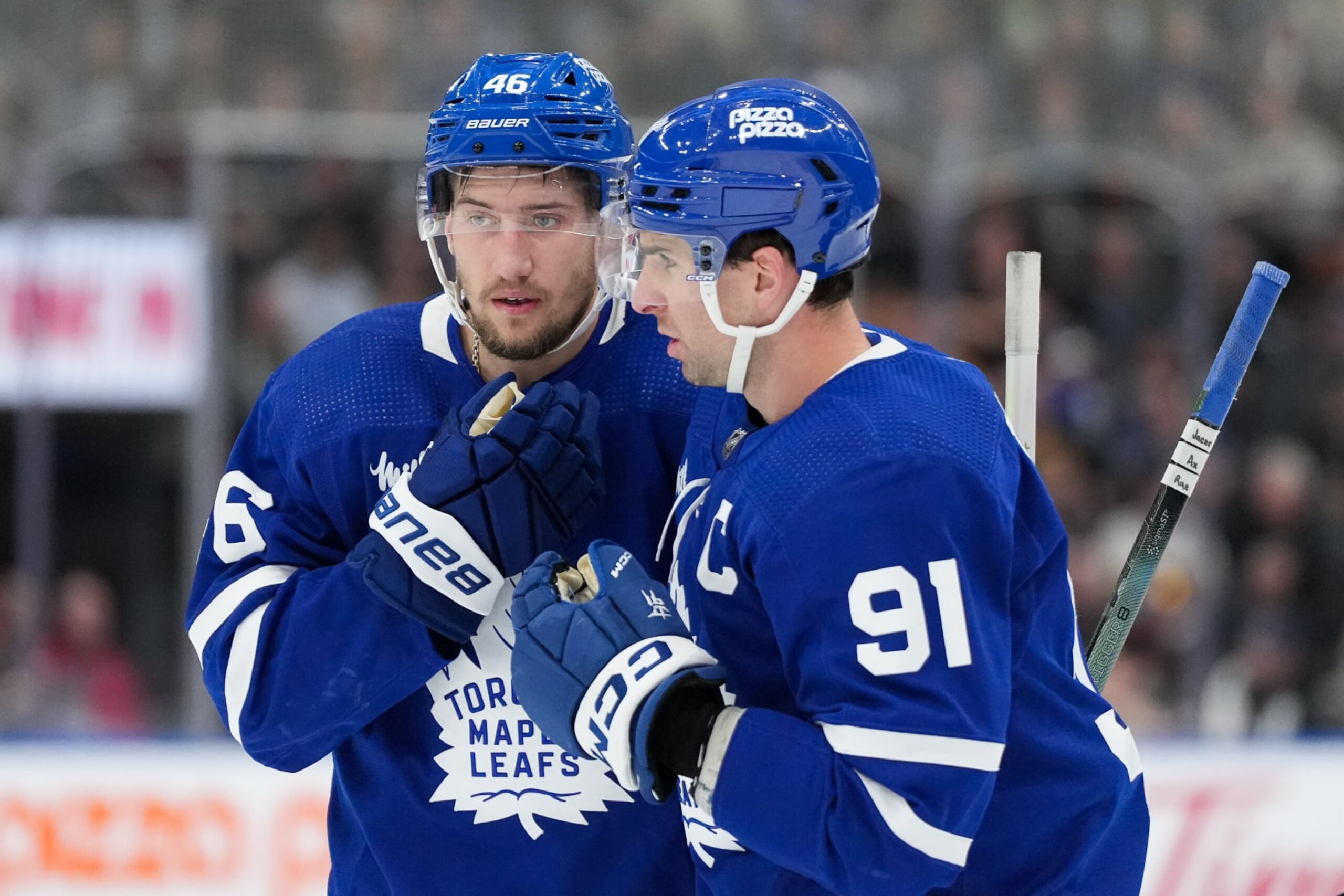 Ilya Lyubushkin and John Tavares Ilya Lyubushkin and John Tavares