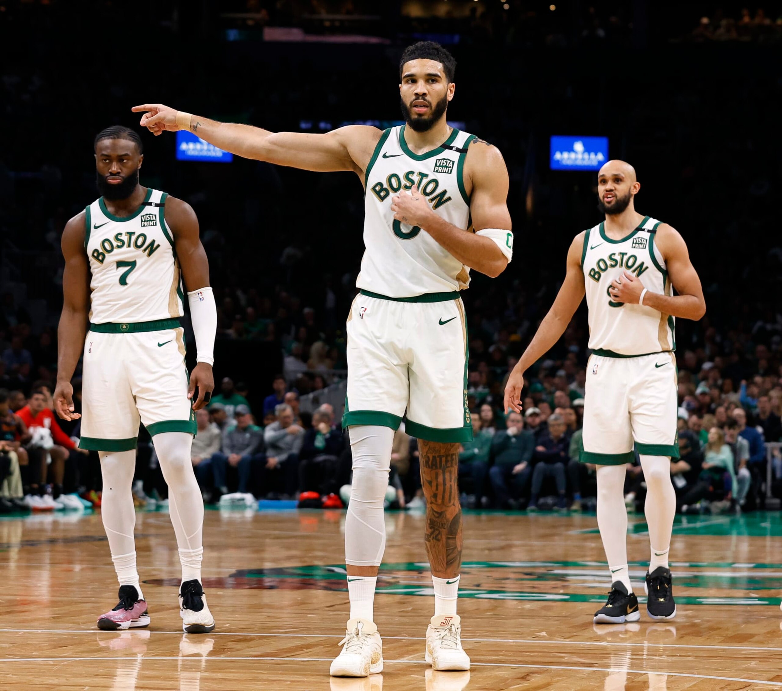 Jaylen Brown, Jayson Tatum and Derrick White Jaylen Brown, Jayson Tatum and Derrick White