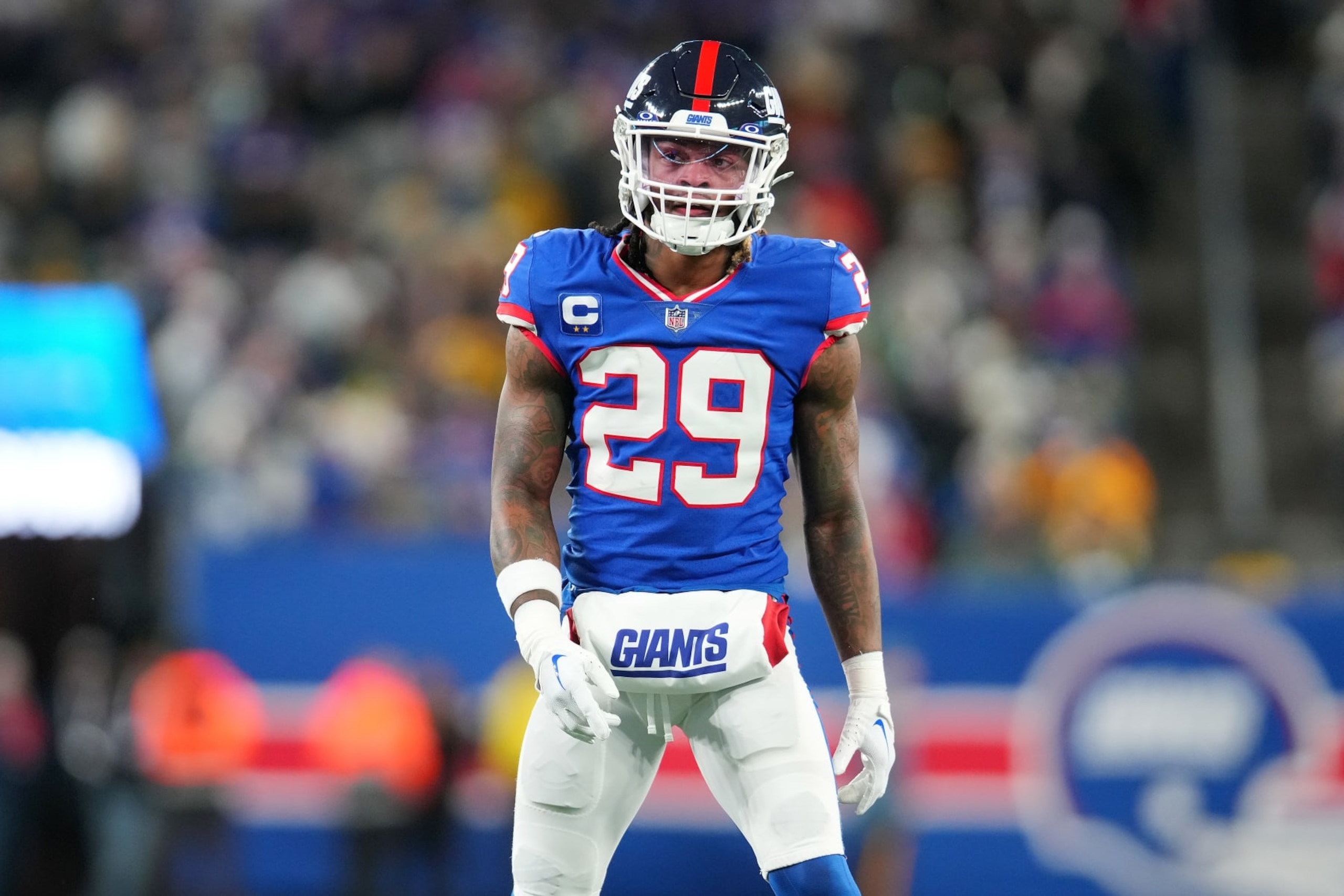 EAST RUTHERFORD, NEW JERSEY - DECEMBER 11:(New York dailies out) Xavier McKinney #29 of the New York Giants in action against the Green Bay Packers at MetLife Stadium on December 11, 2023 in East Rutherford, New Jersey. New York Giants defeated the Green Bay Packers 24-22. (Photo by Mike Stobe/2023 Mike Stobe) EAST RUTHERFORD, NEW JERSEY - DECEMBER 11:(New York dailies out) Xavier McKinney #29 of the New York Giants in action against the Green Bay Packers at MetLife Stadium on December 11, 2023 in East Rutherford, New Jersey. New York Giants defeated the Green Bay Packers 24-22. (Photo by Mike Stobe/2023 Mike Stobe)