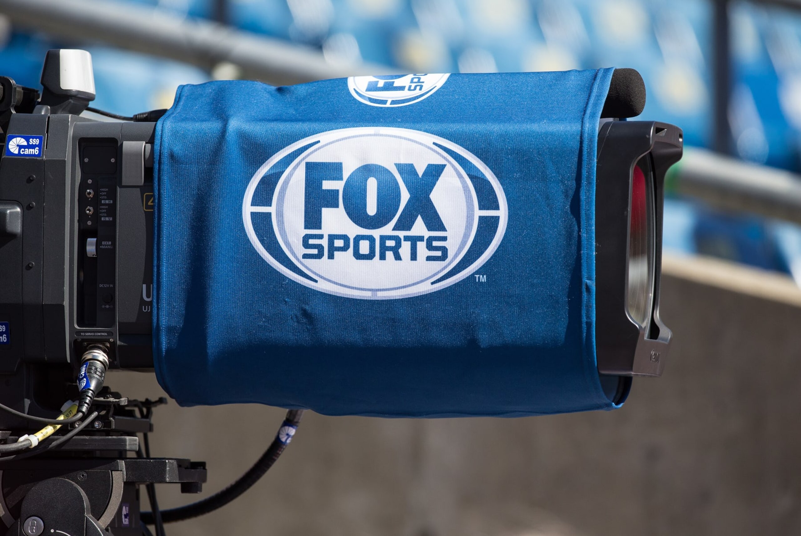 FOXBOROUGH, MA - OCTOBER 09: General view of the Fox Sports TV logo prior to the NFL game between Detroit Lions and New England Patriots on October 9, 2022, at Gillette Stadium in Foxborough, MA. (Photo by M. Anthony Nesmith/Icon Sportswire via Getty Images) FOXBOROUGH, MA - OCTOBER 09: General view of the Fox Sports TV logo prior to the NFL game between Detroit Lions and New England Patriots on October 9, 2022, at Gillette Stadium in Foxborough, MA. (Photo by M. Anthony Nesmith/Icon Sportswire via Getty Images)