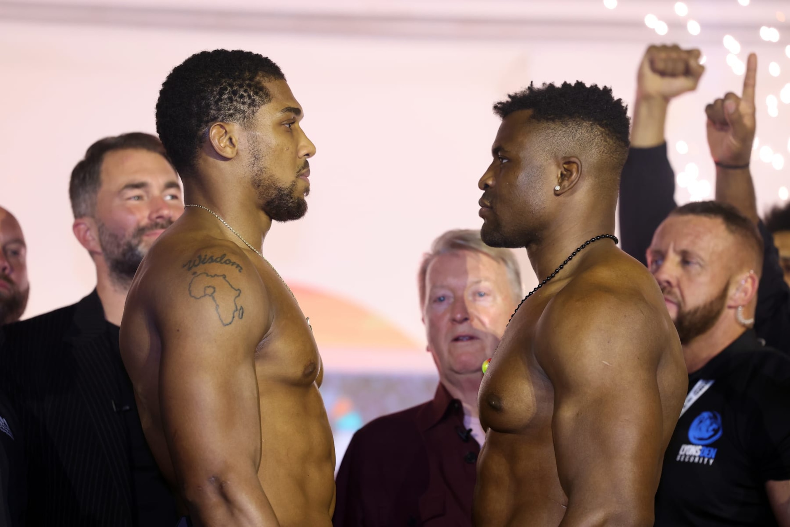 Anthony Joshua and Francis Ngannou Anthony Joshua and Francis Ngannou