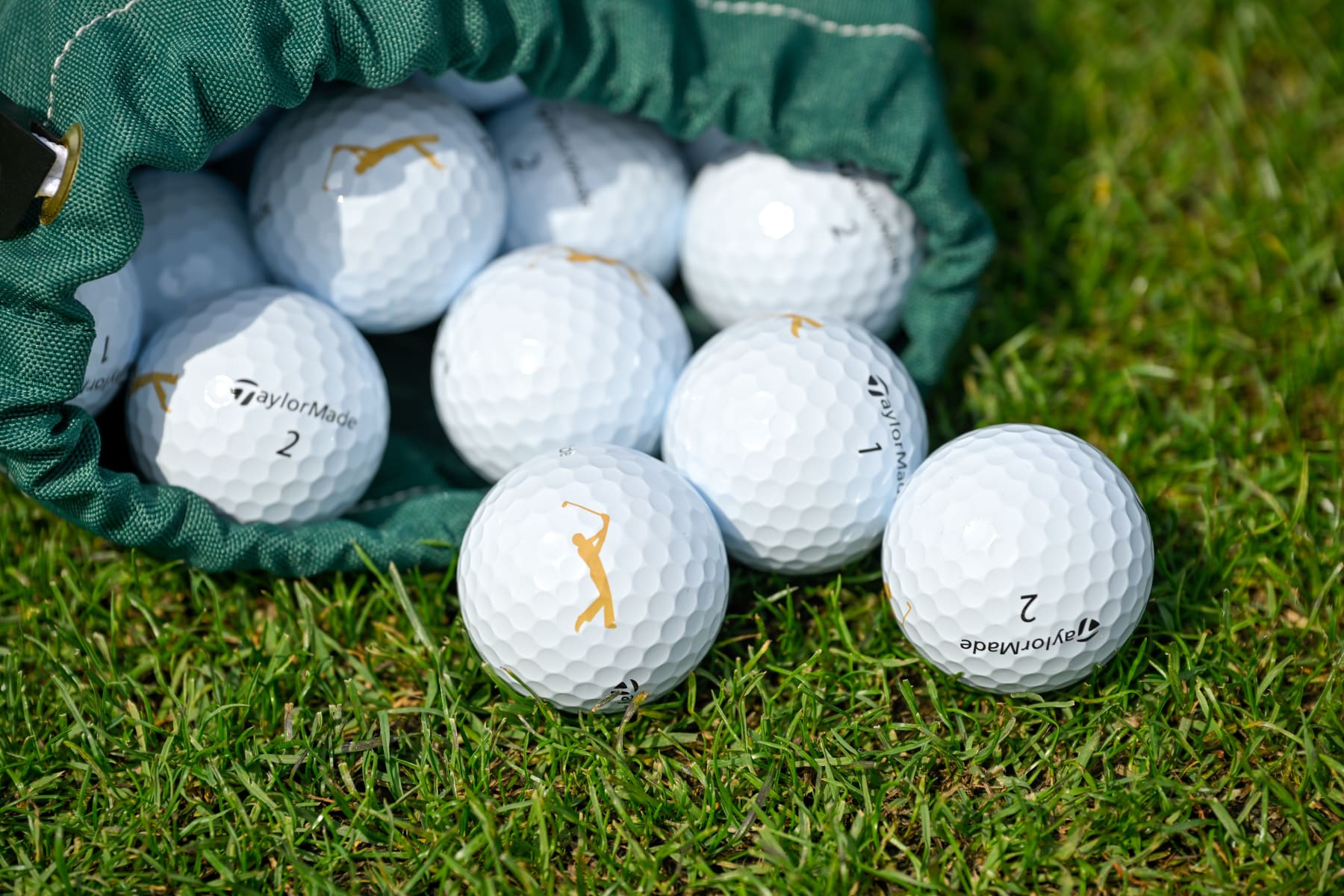 PONTE VEDRA BEACH, FLORIDA - MARCH 10: Detailed view of a Players branded golf ball on the practice range during the second round of THE PLAYERS Championship at Stadium Course at TPC Sawgrass on March 10, 2023 in Ponte Vedra Beach, Florida. (Photo by Ben Jared/PGA TOUR via Getty Images)