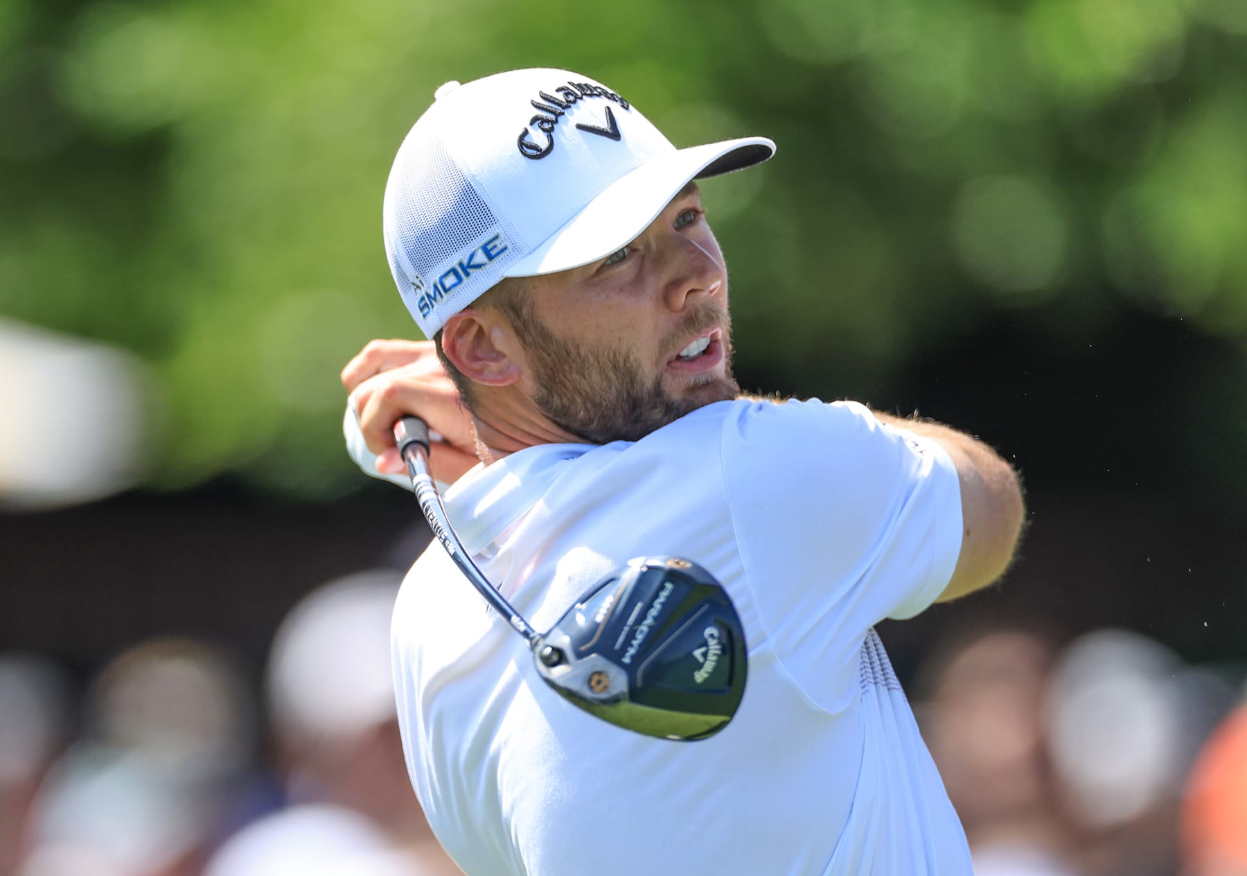 ORLANDO, FLORIDA - MARCH 10: Sam Burns of The United States plays his provisional ball after his first tee shot on the first hole which he hit out of bounds during the final round of the Arnold Palmer Invitational presented by Mastercard at Arnold Palmer Bay Hill Golf Course on March 10, 2024 in Orlando, Florida. (Photo by David Cannon/Getty Images)