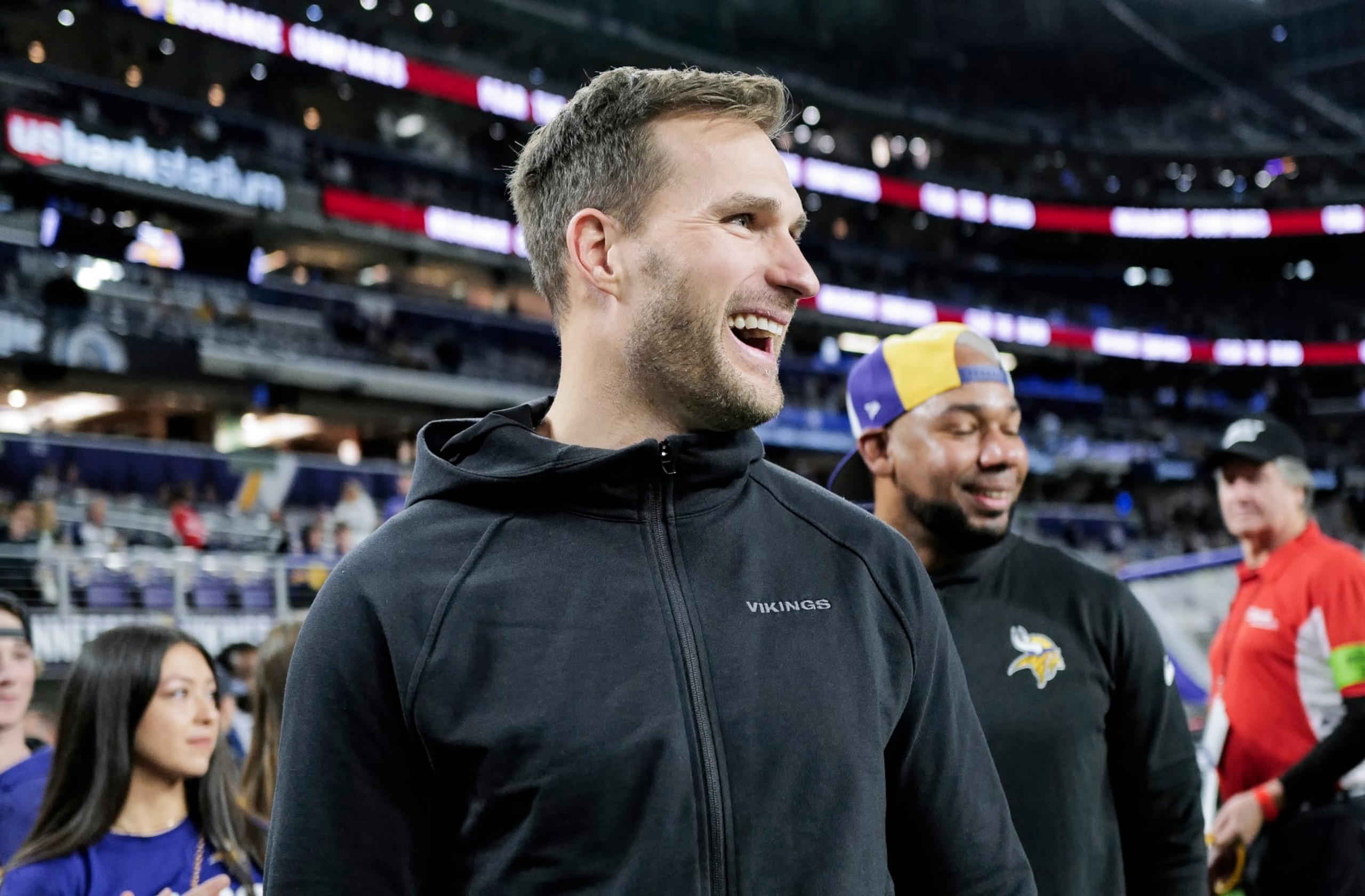 MINNEAPOLIS, MINNESOTA - DECEMBER 31: Kirk Cousins #8 of the Minnesota Vikings looks on from the sidelines before the game against the Green Bay Packers at U.S. Bank Stadium on December 31, 2023 in Minneapolis, Minnesota. (Photo by Stephen Maturen/Getty Images) MINNEAPOLIS, MINNESOTA - DECEMBER 31: Kirk Cousins #8 of the Minnesota Vikings looks on from the sidelines before the game against the Green Bay Packers at U.S. Bank Stadium on December 31, 2023 in Minneapolis, Minnesota. (Photo by Stephen Maturen/Getty Images)