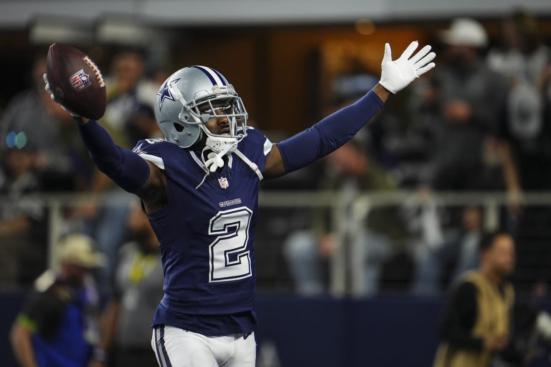 ARLINGTON, TX - DECEMBER 30: Jourdan Lewis #2 of the Dallas Cowboys celebrates during an NFL football game against the Detroit Lions at AT&T Stadium on December 30, 2023 in Arlington, Texas. (Photo by Cooper Neill/Getty Images) ARLINGTON, TX - DECEMBER 30: Jourdan Lewis #2 of the Dallas Cowboys celebrates during an NFL football game against the Detroit Lions at AT&T Stadium on December 30, 2023 in Arlington, Texas. (Photo by Cooper Neill/Getty Images)