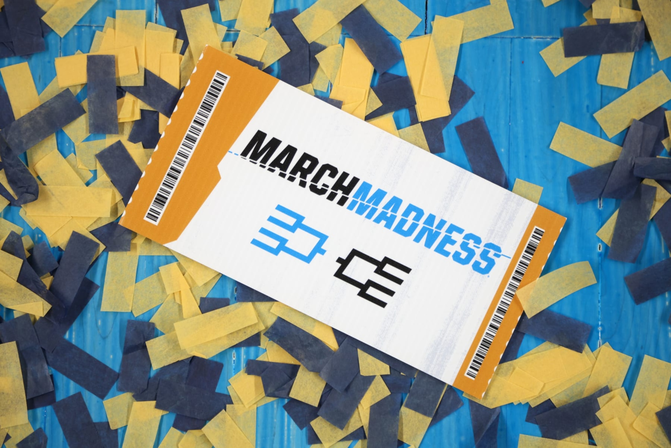 GREENSBORO, NC - MARCH 10: A ticket to March Madness sit among the confetti in the college basketball game between the Notre Dame Fighting Irish and the NC State Wolfpack in the championship game of the Women's ACC Tournament on March 10, 2024 at Greensboro Coliseum in Greensboro, NC. (Photo by Nicholas Faulkner/Icon Sportswire via Getty Images) GREENSBORO, NC - MARCH 10: A ticket to March Madness sit among the confetti in the college basketball game between the Notre Dame Fighting Irish and the NC State Wolfpack in the championship game of the Women's ACC Tournament on March 10, 2024 at Greensboro Coliseum in Greensboro, NC. (Photo by Nicholas Faulkner/Icon Sportswire via Getty Images)