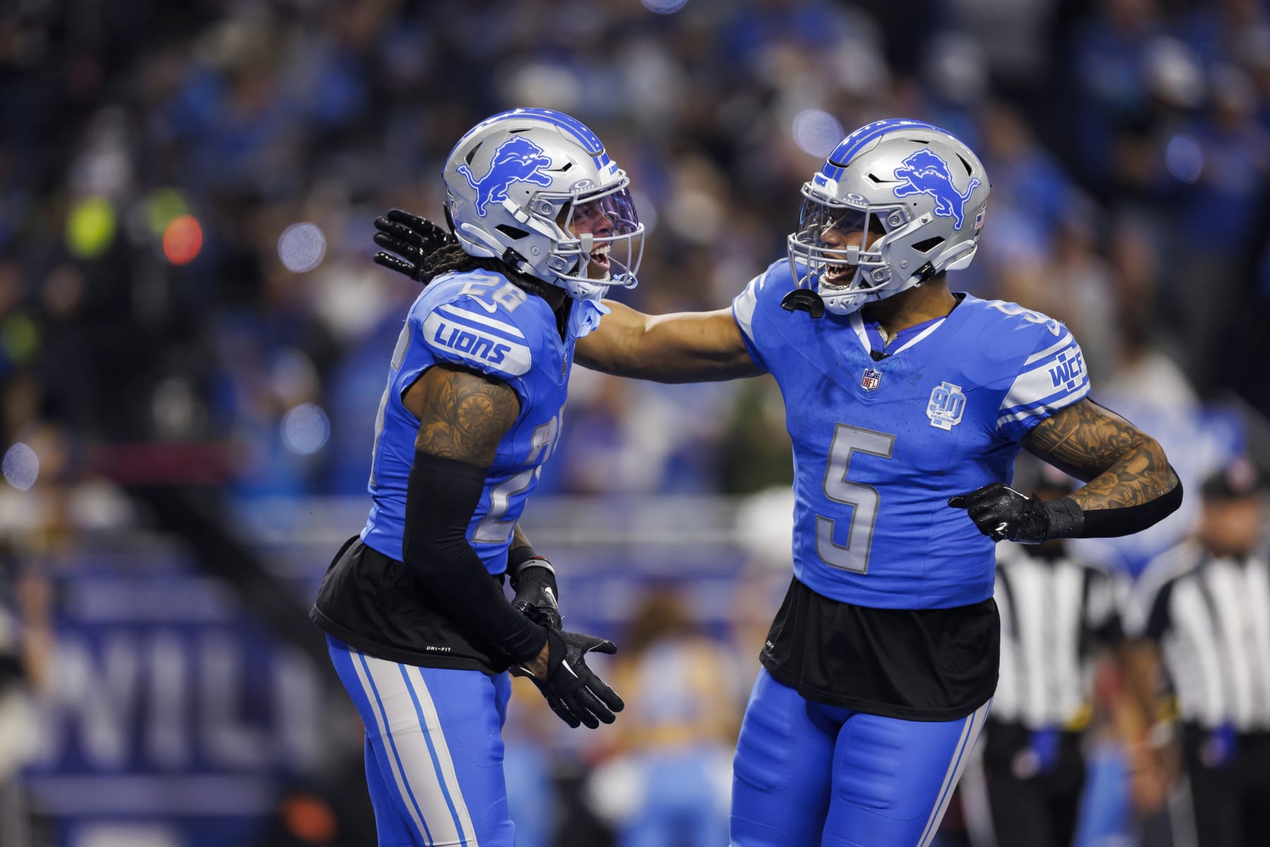 Jahmyr Gibbs (L) and David Montgomery (R)
