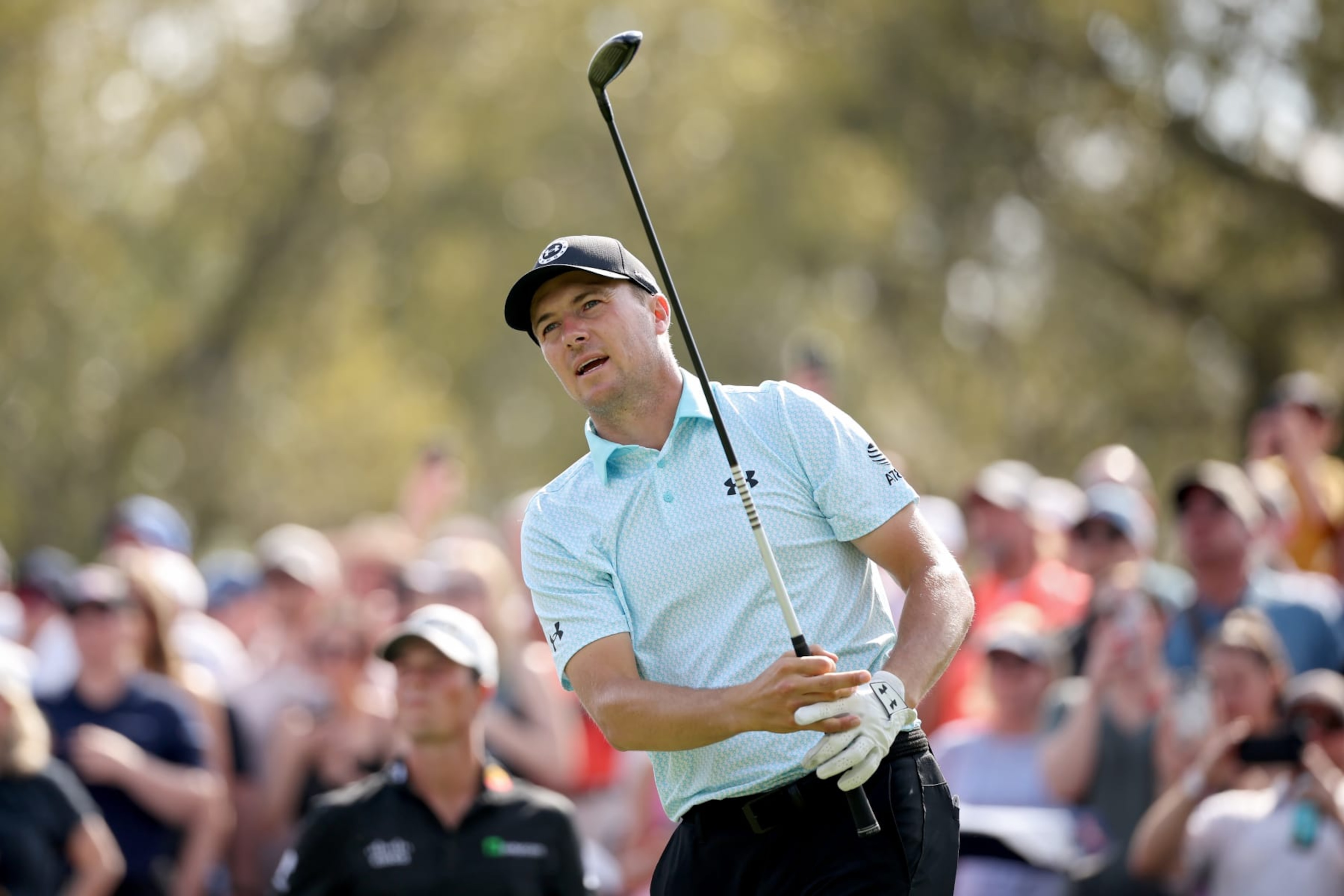 PONTE VEDRA BEACH, FLORIDA - MARCH 15: Jordan Spieth of the United States plays his shot from the tenth tee during the second round of THE PLAYERS Championship on the Stadium Course at TPC Sawgrass on March 15, 2024 in Ponte Vedra Beach, Florida. (Photo by Jared C. Tilton/Getty Images) PONTE VEDRA BEACH, FLORIDA - MARCH 15: Jordan Spieth of the United States plays his shot from the tenth tee during the second round of THE PLAYERS Championship on the Stadium Course at TPC Sawgrass on March 15, 2024 in Ponte Vedra Beach, Florida. (Photo by Jared C. Tilton/Getty Images)