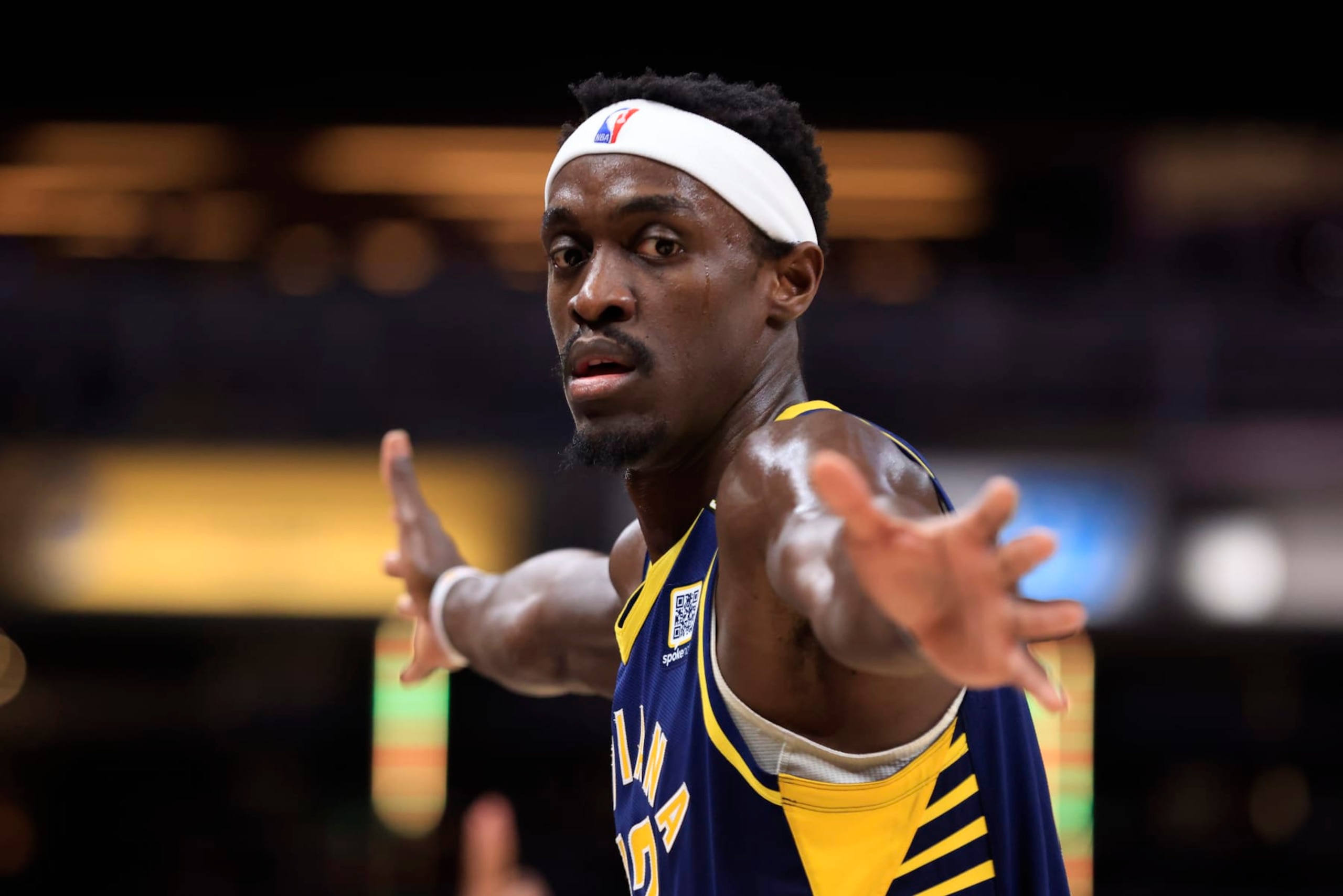 INDIANAPOLIS, INDIANA - MARCH 13: Pascal Siakam #43 of the Indiana Pacers looks on against the Chicago Bulls at Gainbridge Fieldhouse on March 13, 2024 in Indianapolis, Indiana. NOTE TO USER: User expressly acknowledges and agrees that, by downloading and or using this photograph, User is consenting to the terms and conditions of the Getty Images License Agreement. (Photo by Justin Casterline/Getty Images) INDIANAPOLIS, INDIANA - MARCH 13: Pascal Siakam #43 of the Indiana Pacers looks on against the Chicago Bulls at Gainbridge Fieldhouse on March 13, 2024 in Indianapolis, Indiana. NOTE TO USER: User expressly acknowledges and agrees that, by downloading and or using this photograph, User is consenting to the terms and conditions of the Getty Images License Agreement. (Photo by Justin Casterline/Getty Images)