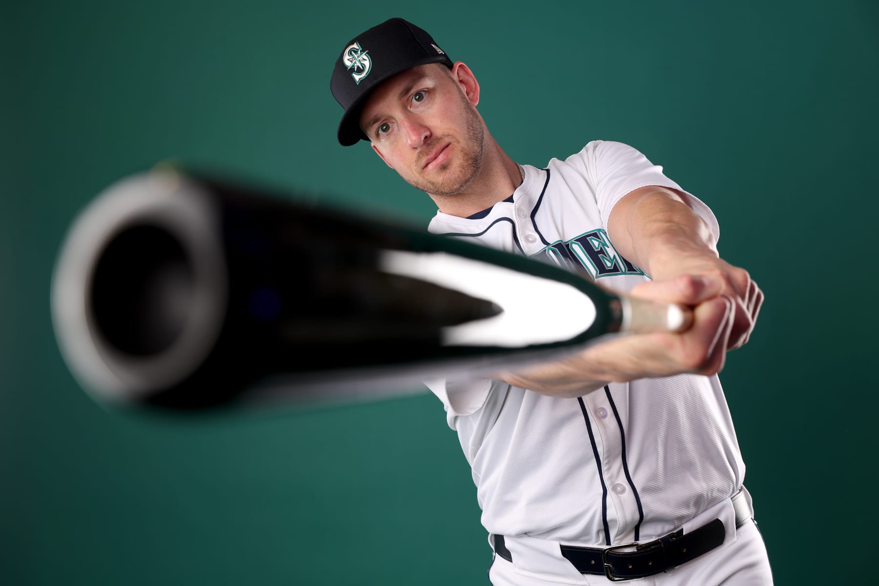 PEORIA, ARIZONA - FEBRUARY 23: Mitch Garver of the Seattle Mariners poses for a portrait during photo day at the Peoria Sports Complex on February 23, 2024 in Peoria, Arizona. (Photo by Steph Chambers/Getty Images)