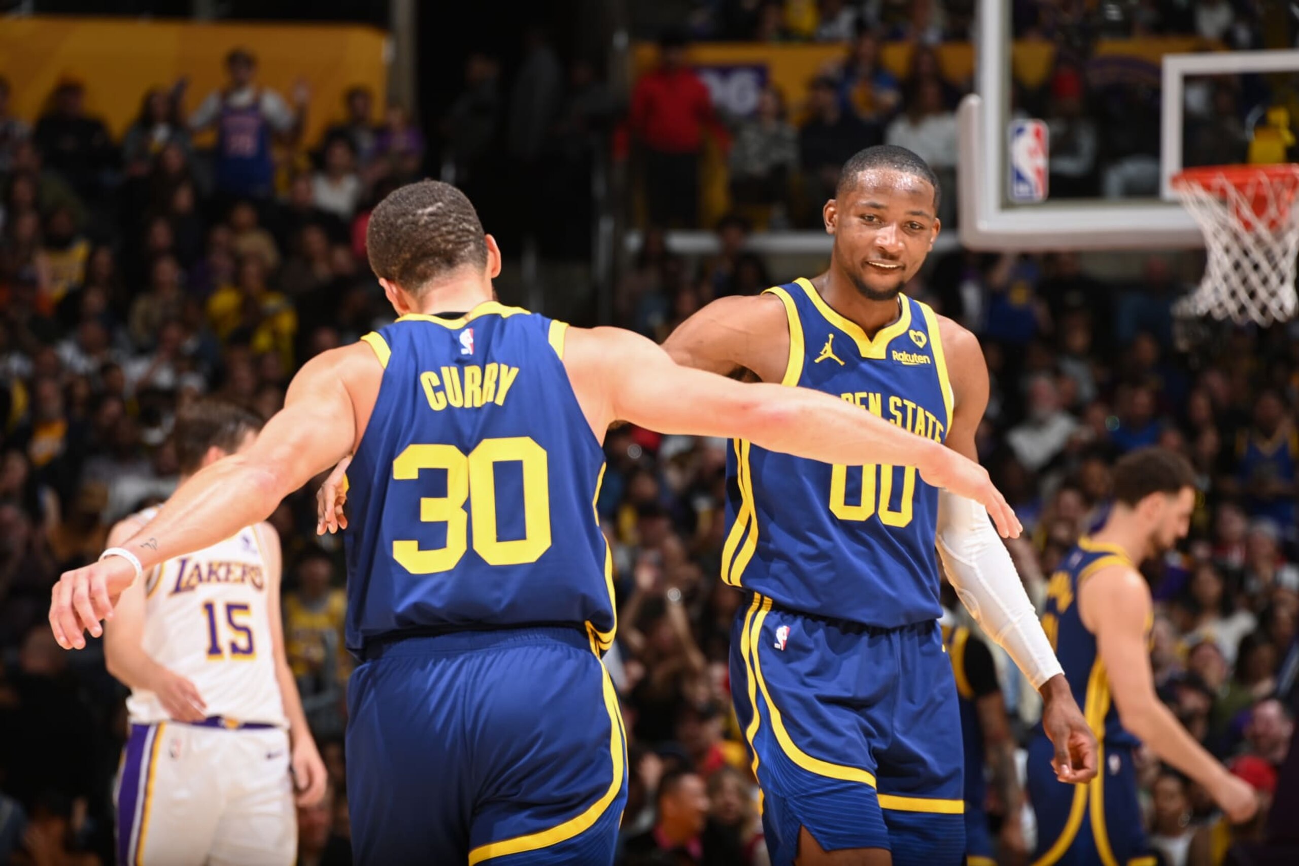 Stephen Curry and Jonathan Kuminga