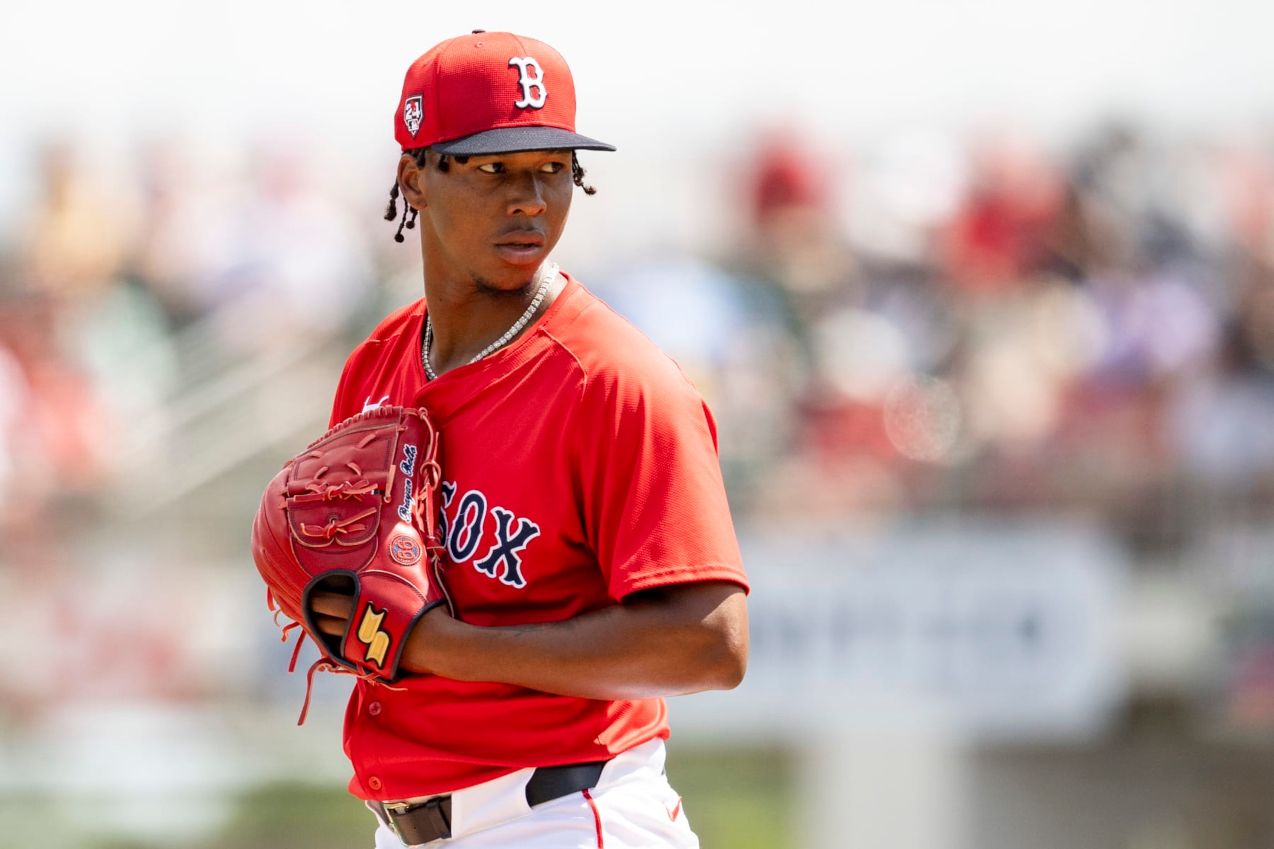 FORT MYERS, FLORIDA - MARCH 12: Brayan Bello #66 of the Boston Red Sox pitches during the first inning of a Spring Training game against the St. Louis Cardinals at JetBlue Park at Fenway South on March 12, 2024 in Fort Myers, Florida. (Photo by Maddie Malhotra/Boston Red Sox/Getty Images)