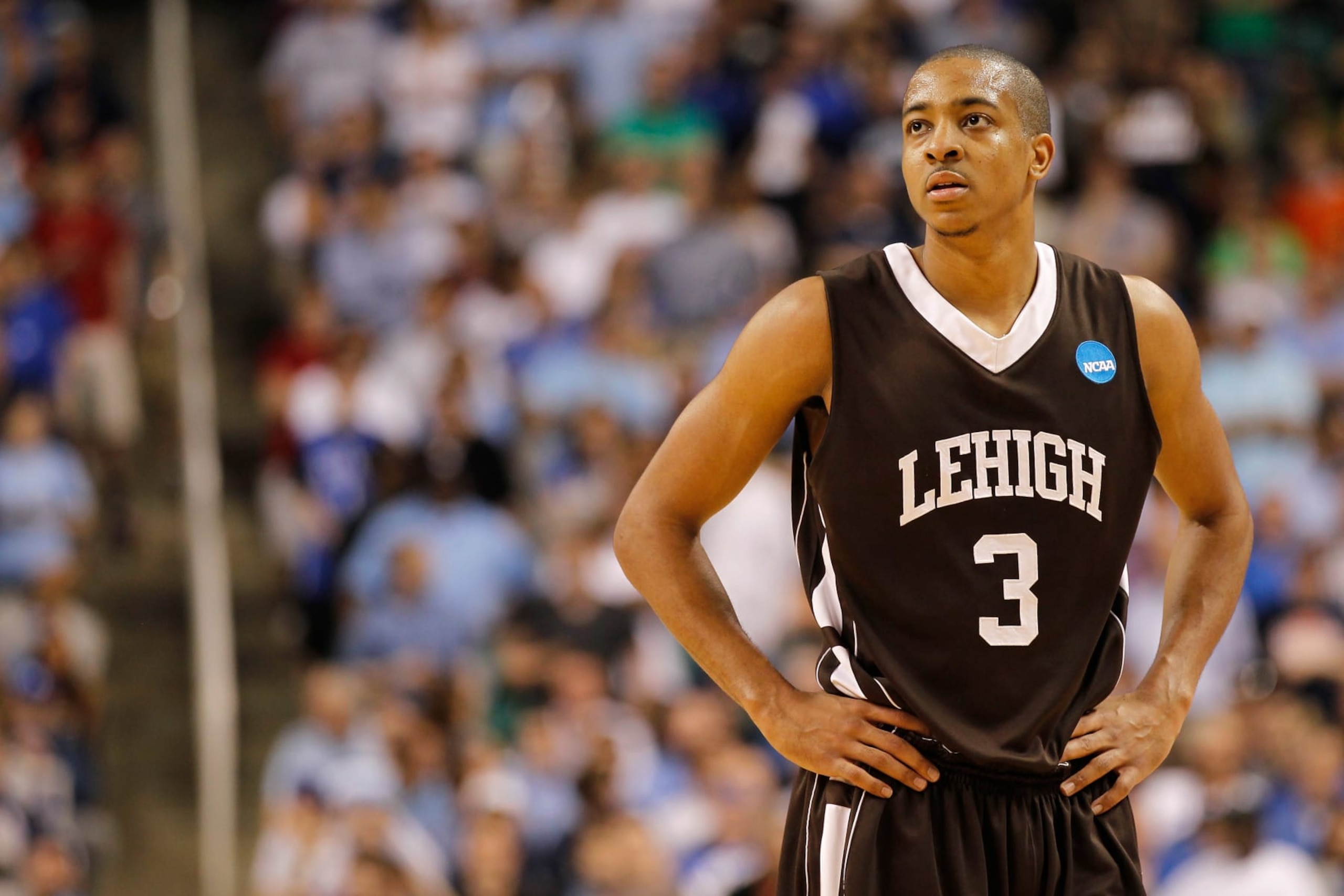 GREENSBORO, NC - MARCH 16: C.J. McCollum #3 of the Lehigh Mountain Hawks reacts late in the second half while taking on the Duke Blue Devils during the second round of the 2012 NCAA Men's Basketball Tournament at Greensboro Coliseum on March 16, 2012 in Greensboro, North Carolina. (Photo by Mike Ehrmann/Getty Images) GREENSBORO, NC - MARCH 16: C.J. McCollum #3 of the Lehigh Mountain Hawks reacts late in the second half while taking on the Duke Blue Devils during the second round of the 2012 NCAA Men's Basketball Tournament at Greensboro Coliseum on March 16, 2012 in Greensboro, North Carolina. (Photo by Mike Ehrmann/Getty Images)
