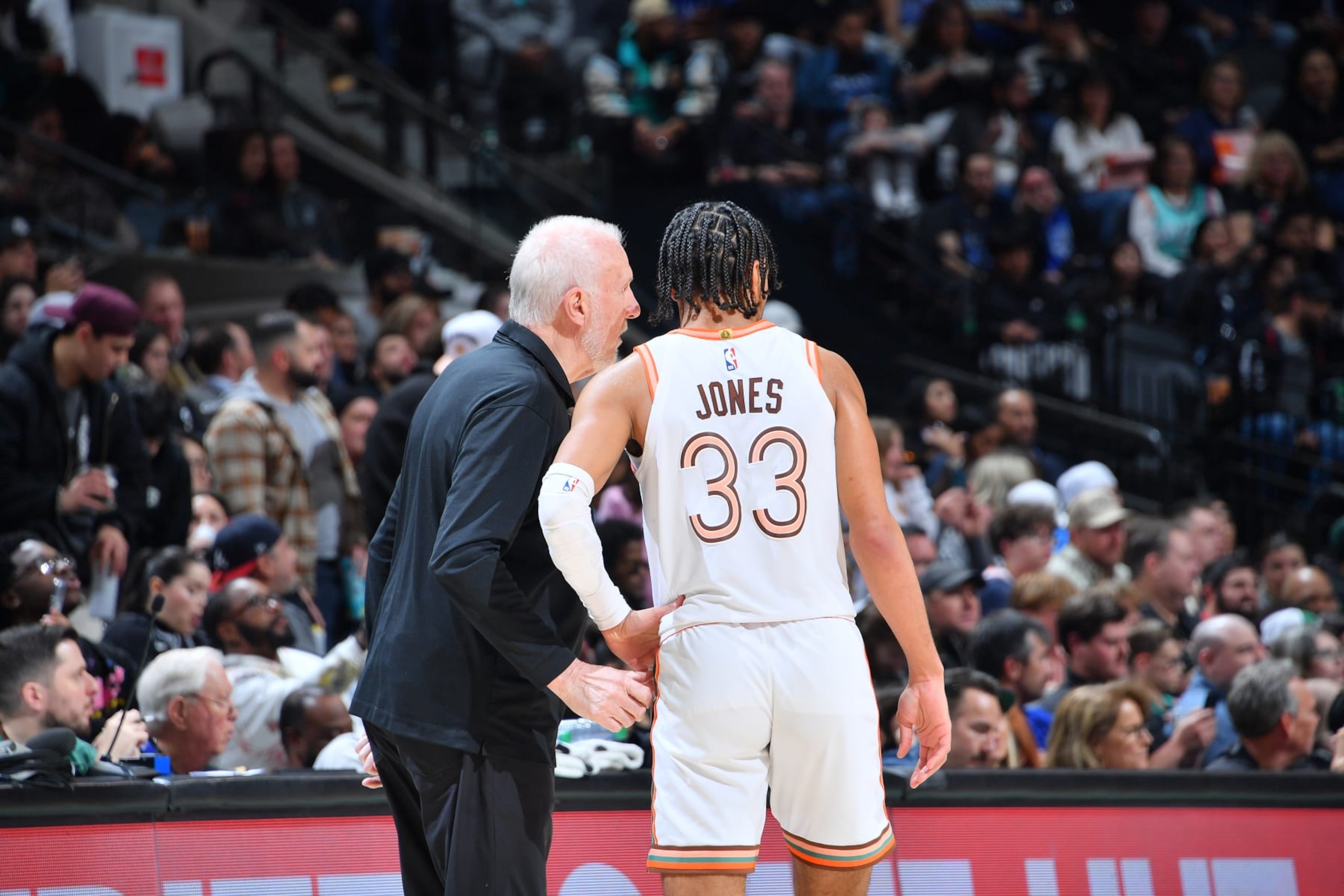 Gregg Popovich and Tre Jones Gregg Popovich and Tre Jones