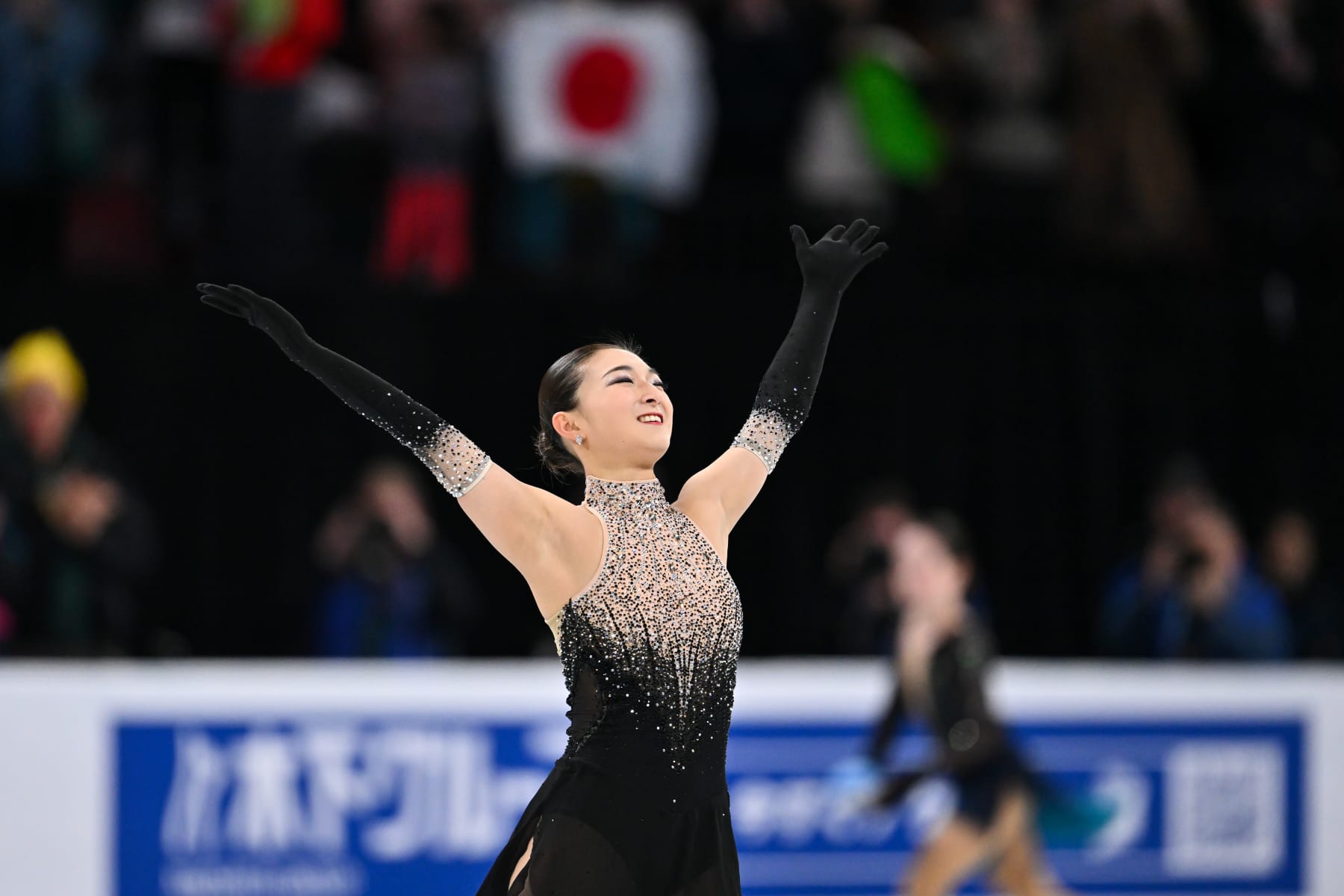 MONTREAL, CANADA - MARCH 22: Kaori Sakamoto of Japan reacts after competing in the Women's Free Program during the ISU World Figure Skating Championships at the Bell Centre on March 22, 2024 in Montreal, Quebec, Canada. (Photo by Minas Panagiotakis/Getty Images)