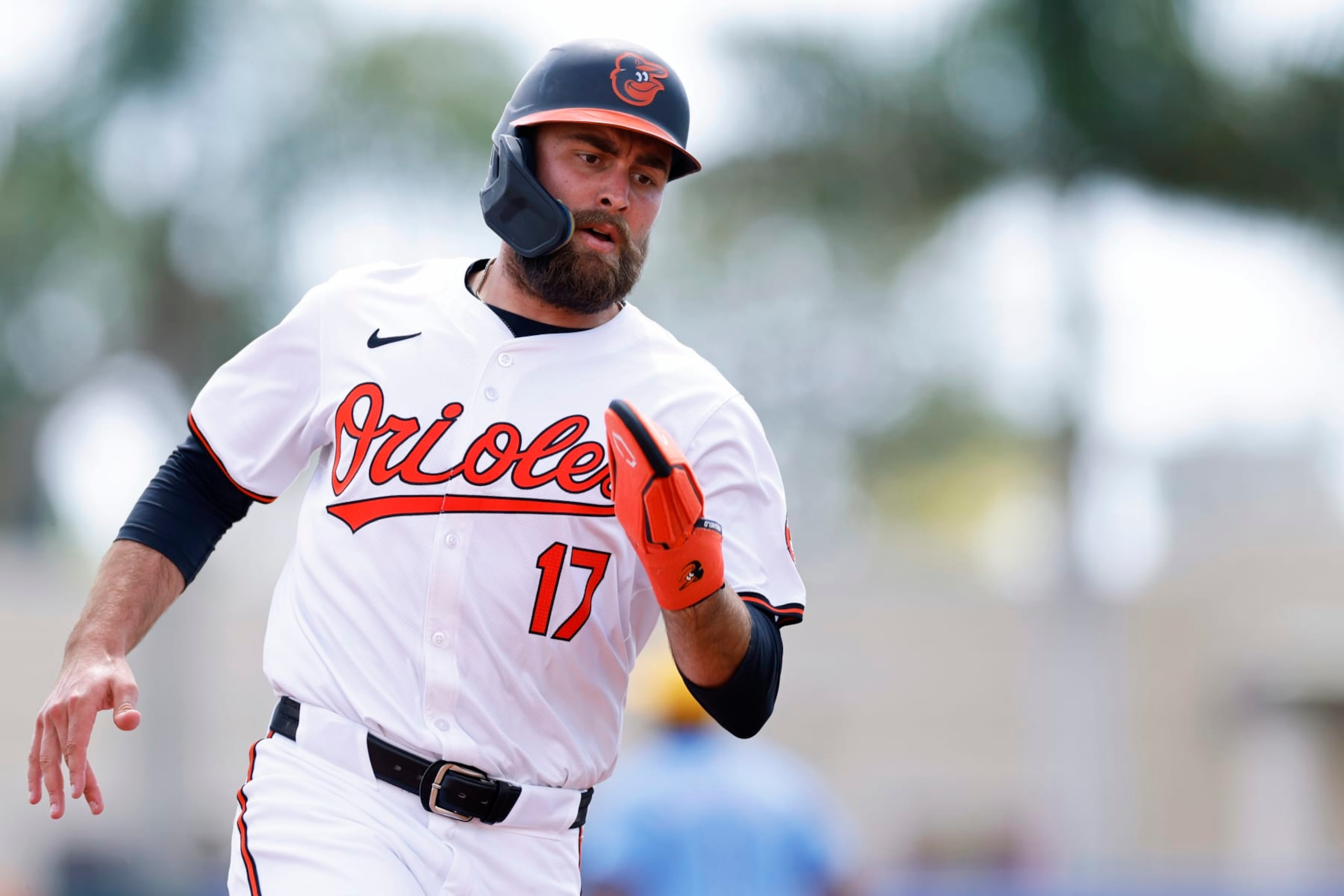 SARASOTA, FL - MARCH 12: Baltimore Orioles right fielder Colton Cowser (17) runs the bases during an MLB spring training game against the Tampa Bay Rays on March 12, 2024 at Ed Smith Stadium in Sarasota, Florida. (Photo by Joe Robbins/Icon Sportswire via Getty Images) SARASOTA, FL - MARCH 12: Baltimore Orioles right fielder Colton Cowser (17) runs the bases during an MLB spring training game against the Tampa Bay Rays on March 12, 2024 at Ed Smith Stadium in Sarasota, Florida. (Photo by Joe Robbins/Icon Sportswire via Getty Images)