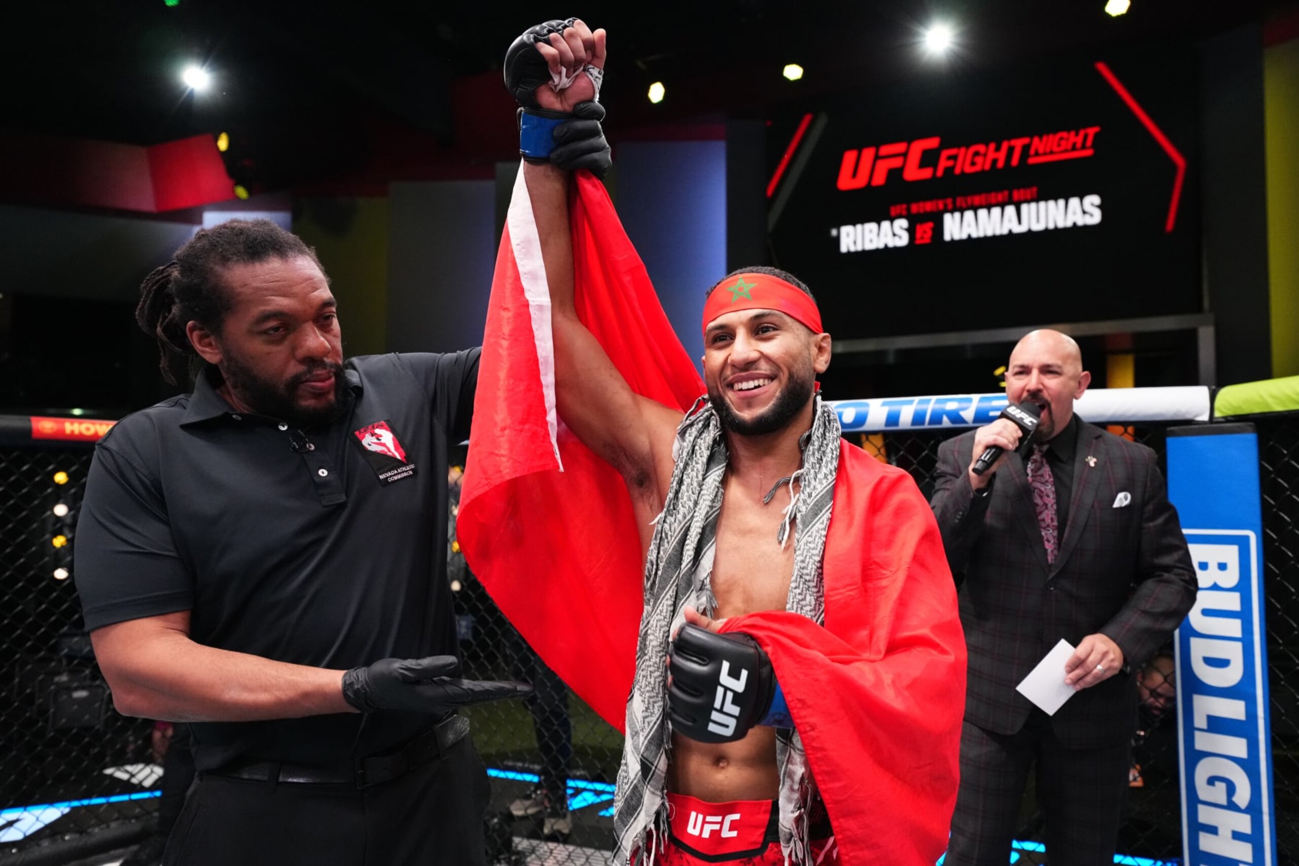Youssef Zalal reacts after his victory over Billy Quarantillo