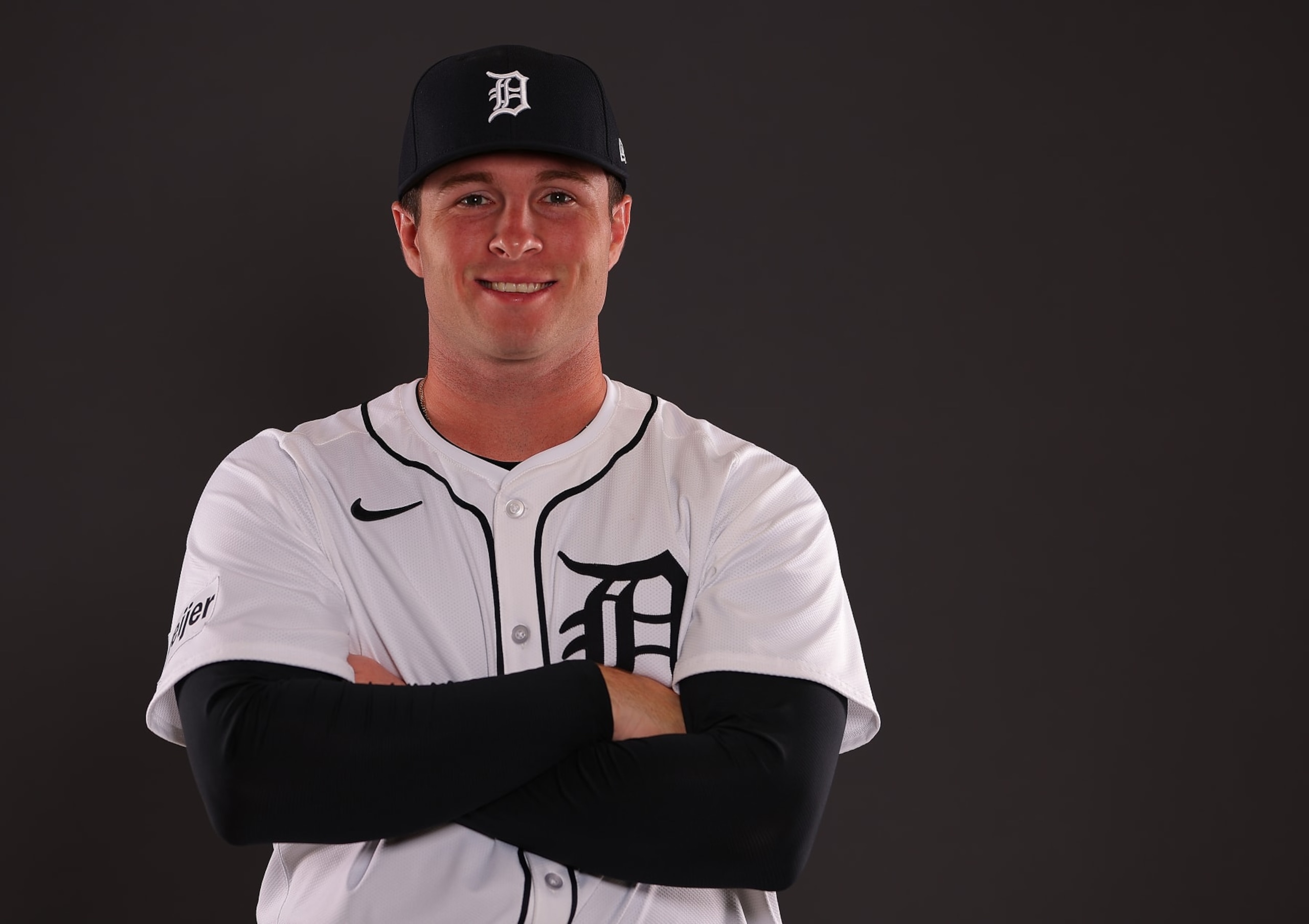 LAKELAND, FLORIDA - FEBRUARY 23:  Colt Keith #33 of the Detroit Tigersposes for a portrait during photo day at Publix Field at Joker Marchant Stadium on February 23, 2024 in Lakeland, Florida. (Photo by Kevin C. Cox/Getty Images)