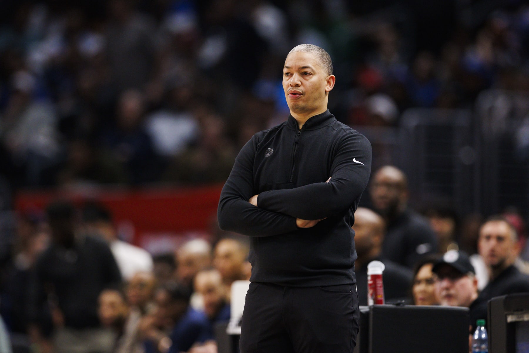 LOS ANGELES, CA - MARCH 24: LA Clippers head coach Tyronn Lue during an NBA basketball game game against the Philadelphia 76ers on March 24, 2024 at Crypto.com Arena in Los Angeles, CA. (Photo by Ric Tapia/Icon Sportswire via Getty Images)