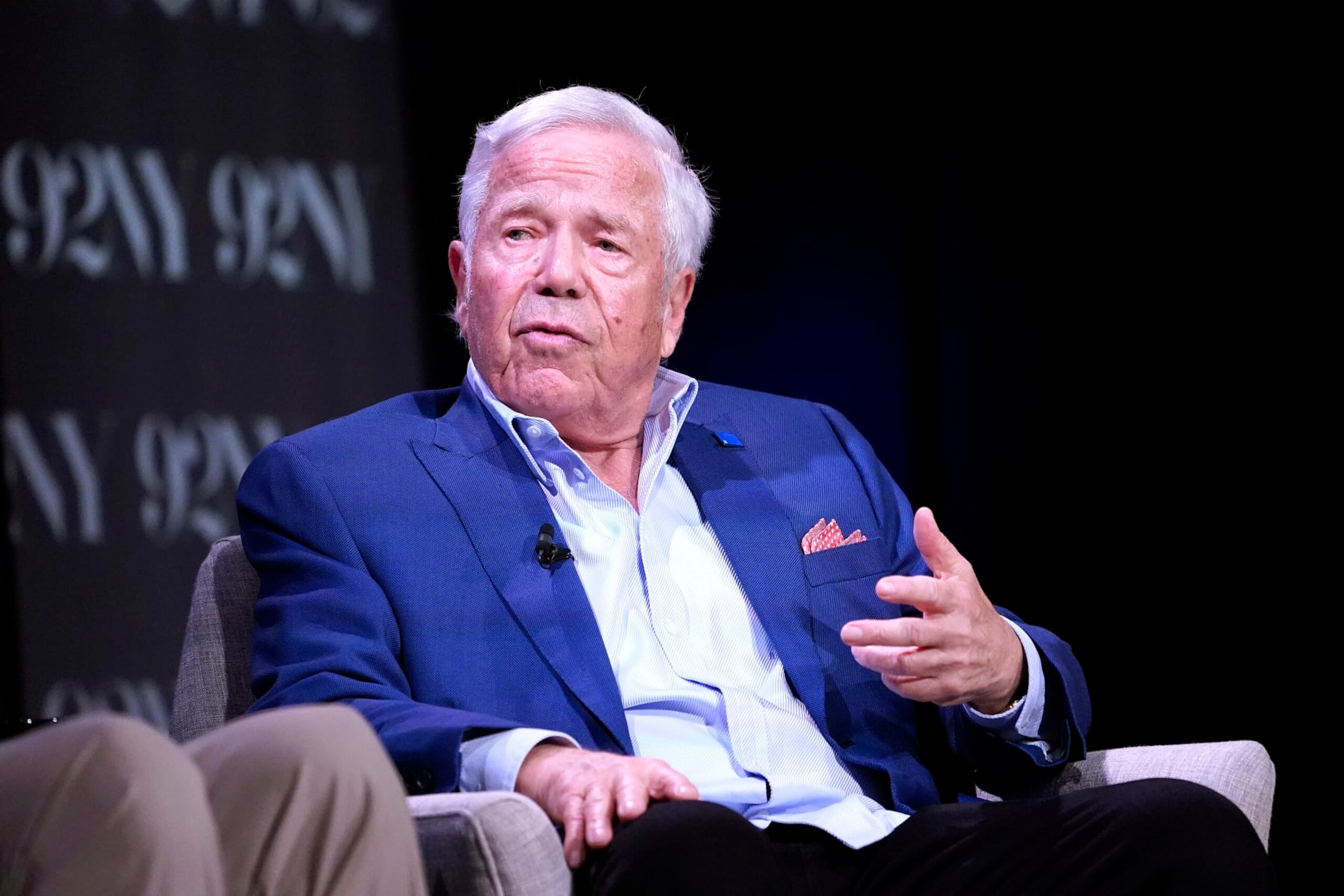 NEW YORK, NEW YORK - MARCH 07: Robert Kraft speaks during the Historic Roots of Black and Jewish Solidarity at 92NY on March 07, 2024 in New York City. (Photo by John Lamparski/Getty Images)