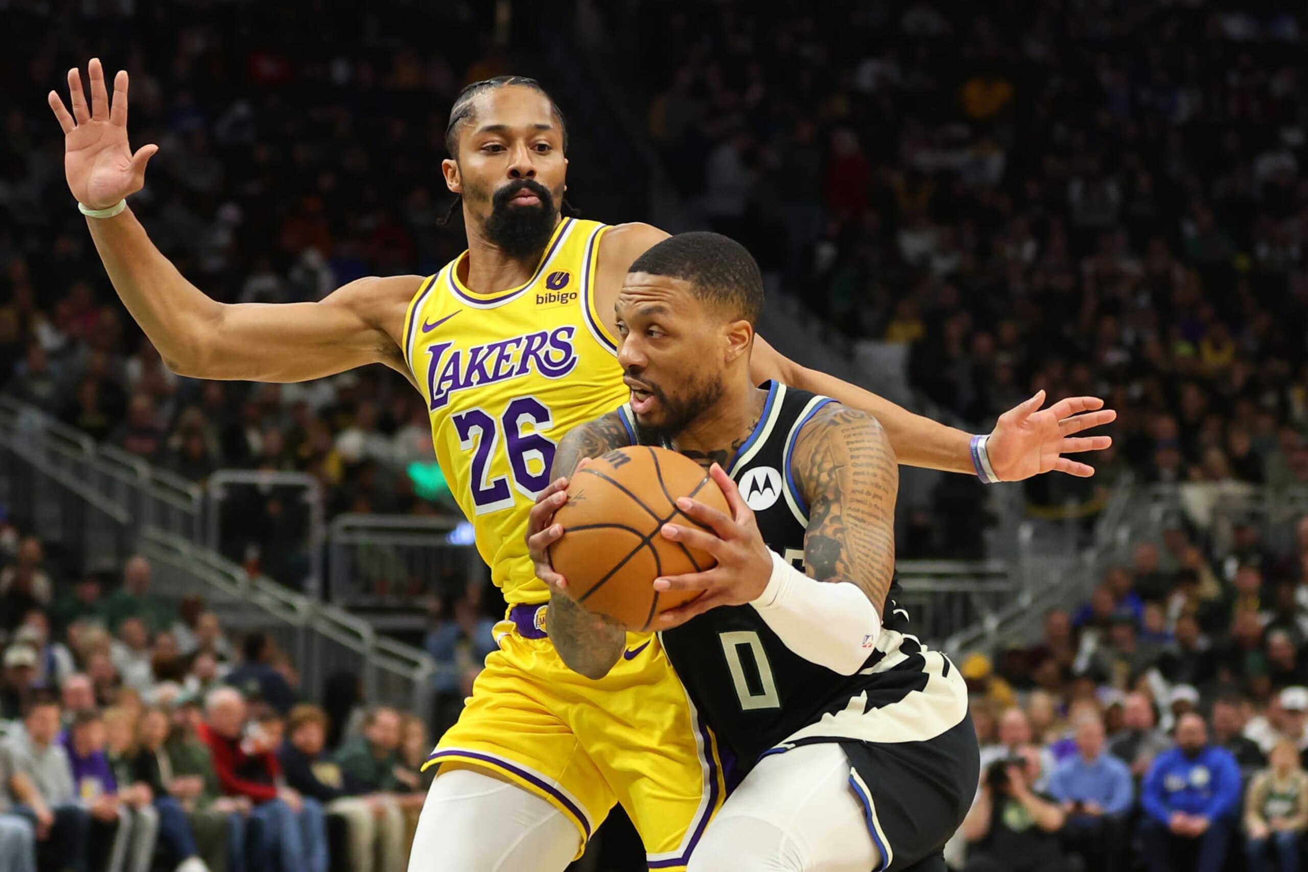 Spencer Dinwiddie and Damian Lillard Spencer Dinwiddie and Damian Lillard