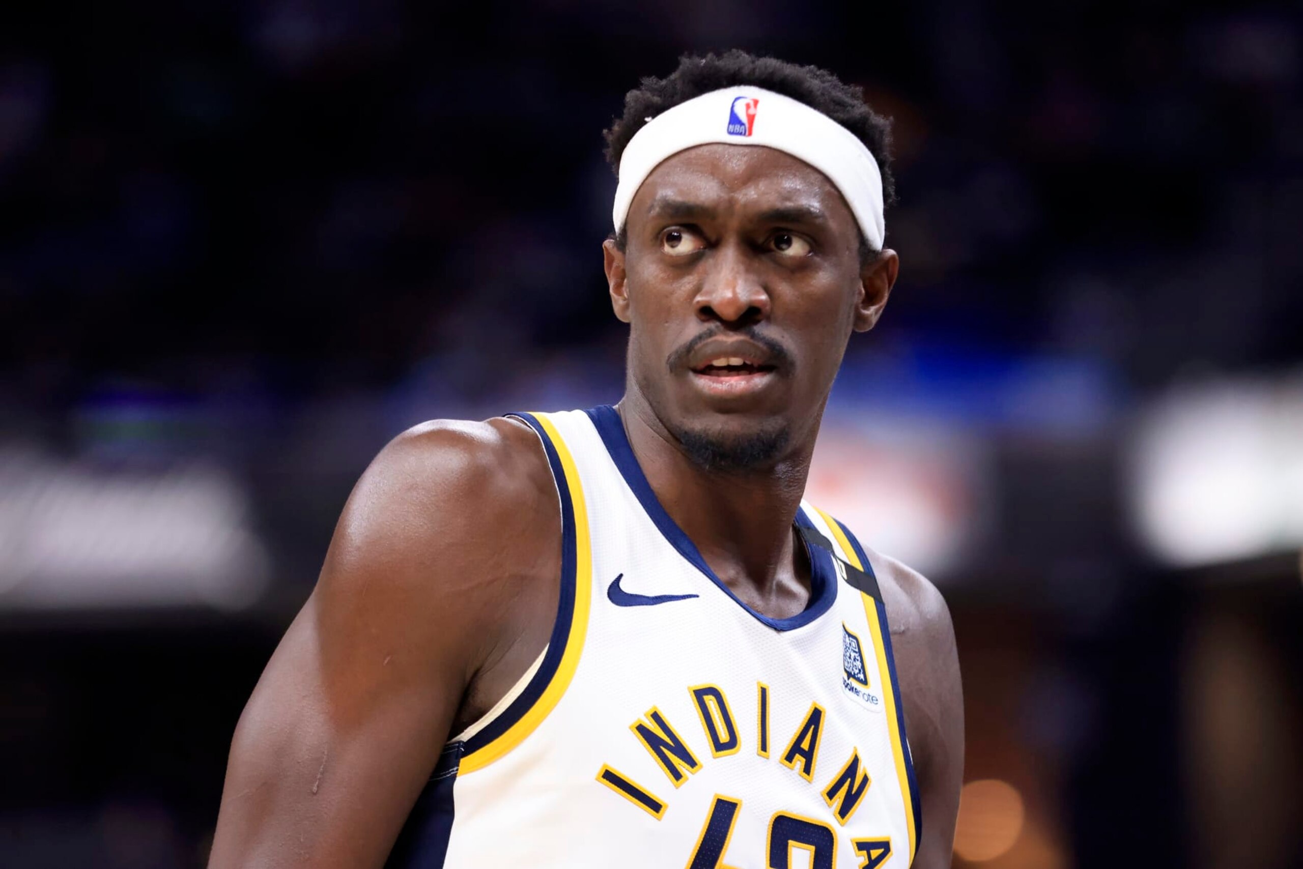 INDIANAPOLIS, INDIANA - FEBRUARY 25: Pascal Siakam #43 of the Indiana Pacers looks on in the game against the Dallas Mavericks at Gainbridge Fieldhouse on February 25, 2024 in Indianapolis, Indiana. NOTE TO USER: User expressly acknowledges and agrees that, by downloading and or using this photograph, User is consenting to the terms and conditions of the Getty Images License Agreement. (Photo by Justin Casterline/Getty Images)