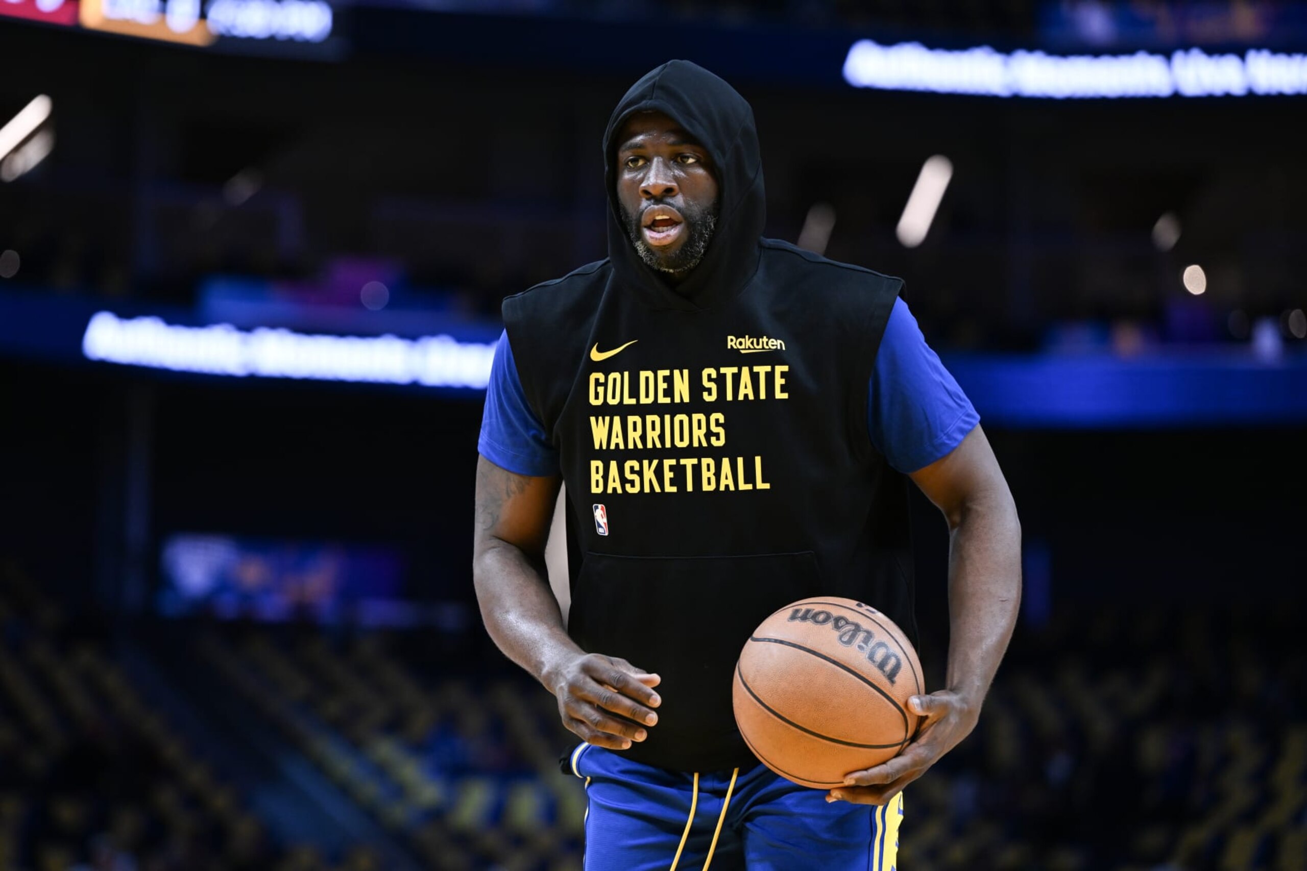 SAN FRANCISCO, CA - MARCH 18: Draymond Green (23) of Golden State Warriors warms up before the NBA game between New York Knicks and Golden State Warriors at Chase Center on March 18, 2024 in San Francisco, California, United States. (Photo by Tayfun Coskun/Anadolu via Getty Images) SAN FRANCISCO, CA - MARCH 18: Draymond Green (23) of Golden State Warriors warms up before the NBA game between New York Knicks and Golden State Warriors at Chase Center on March 18, 2024 in San Francisco, California, United States. (Photo by Tayfun Coskun/Anadolu via Getty Images)