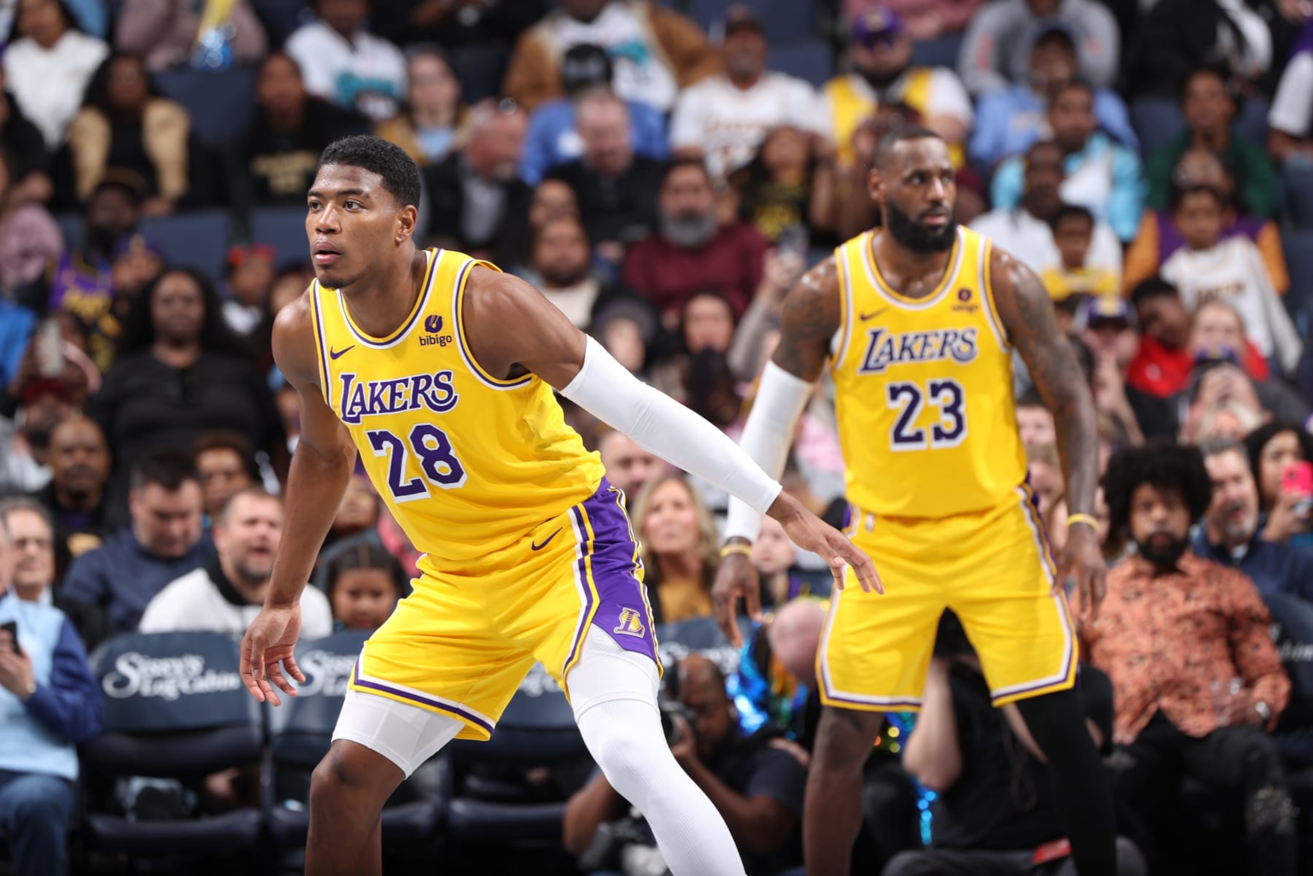 Rui Hachimura and LeBron James