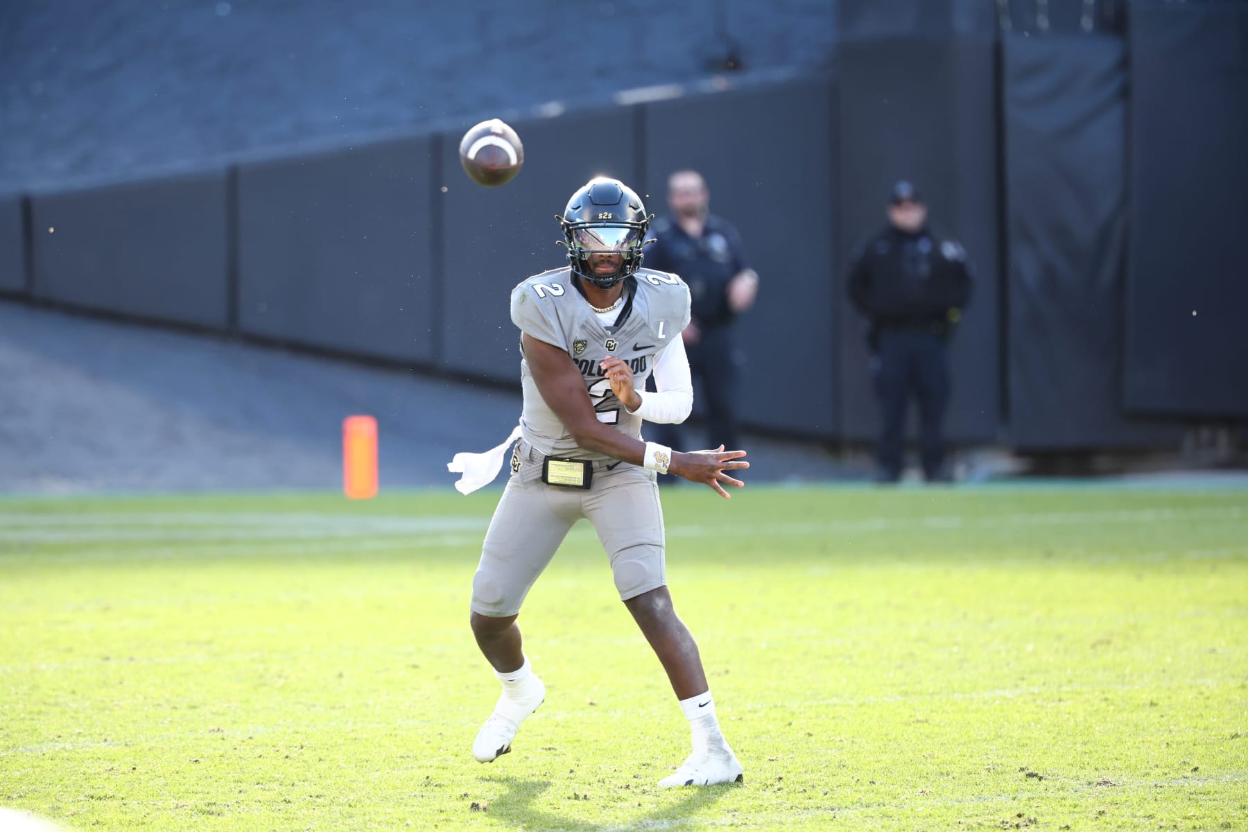 College Football: Colorado quarterback Shedeur Sanders (2) in action, throws the football vs Arizona at Folsom Field. 
Boulder, CO 11/11/2023 
CREDIT: Jamie Schwaberow (Photo by Jamie Schwaberow/Sports Illustrated via Getty Images) 
(Set Number: X164461)