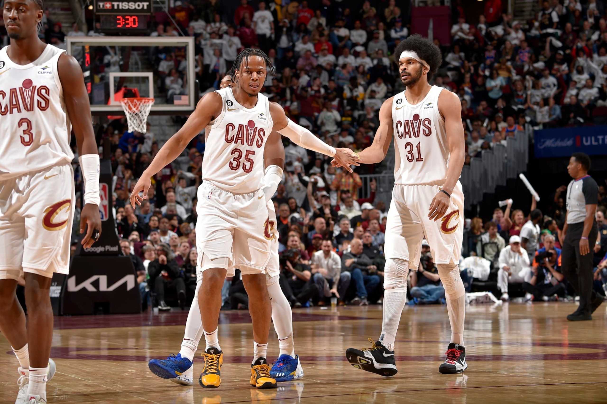 Isaac Okoro and Jarrett Allen