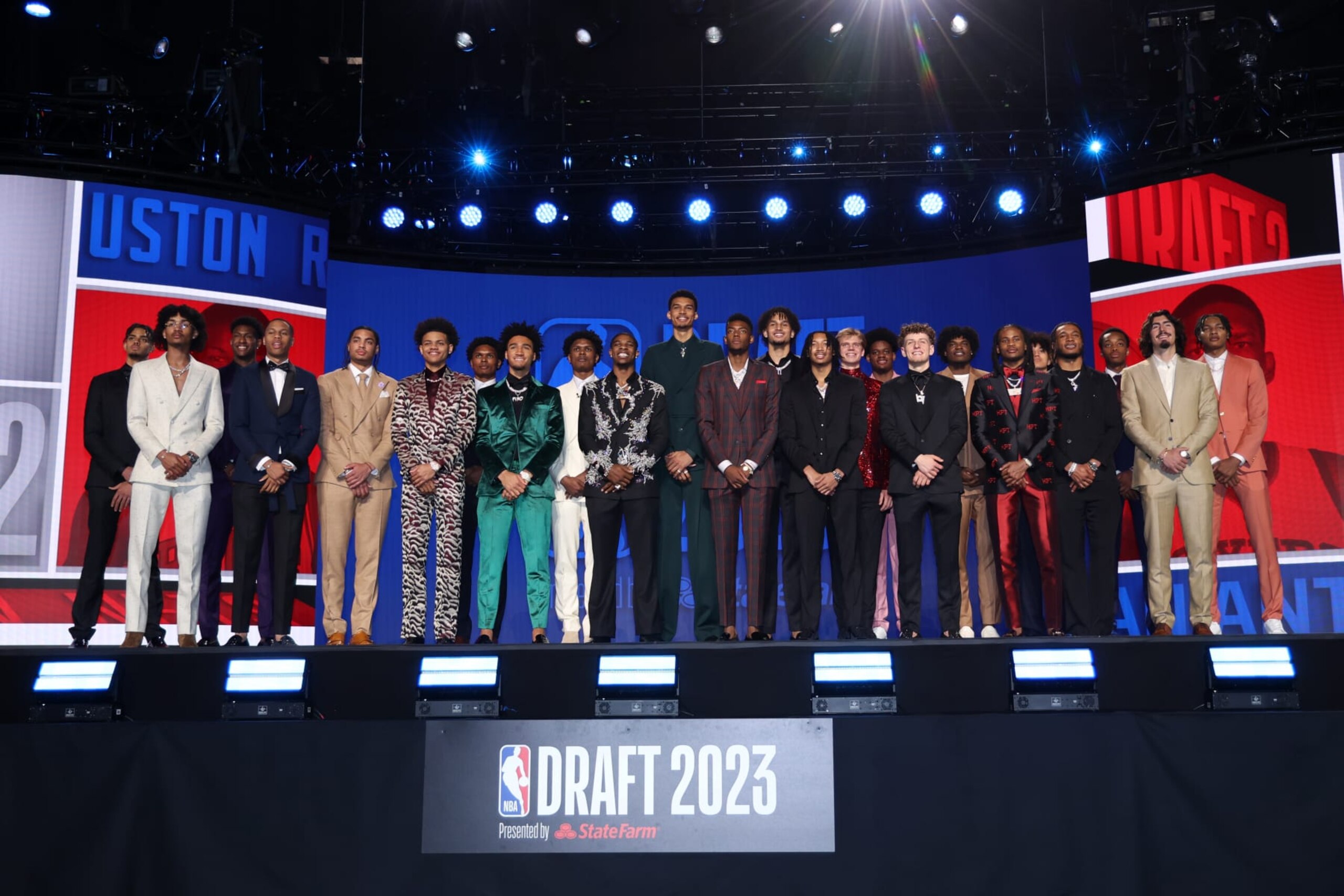 BROOKLYN, NY - JUNE 22: The draft prospects pose for a portrait during the 2023 NBA Draft on June 22, 2023 at Barclays Center in Brooklyn, New York. NOTE TO USER: User expressly acknowledges and agrees that, by downloading and or using this photograph, User is consenting to the terms and conditions of the Getty Images License Agreement. Mandatory Copyright Notice: Copyright 2023 NBAE (Photo by Jeff Haynes/NBAE via Getty Images)