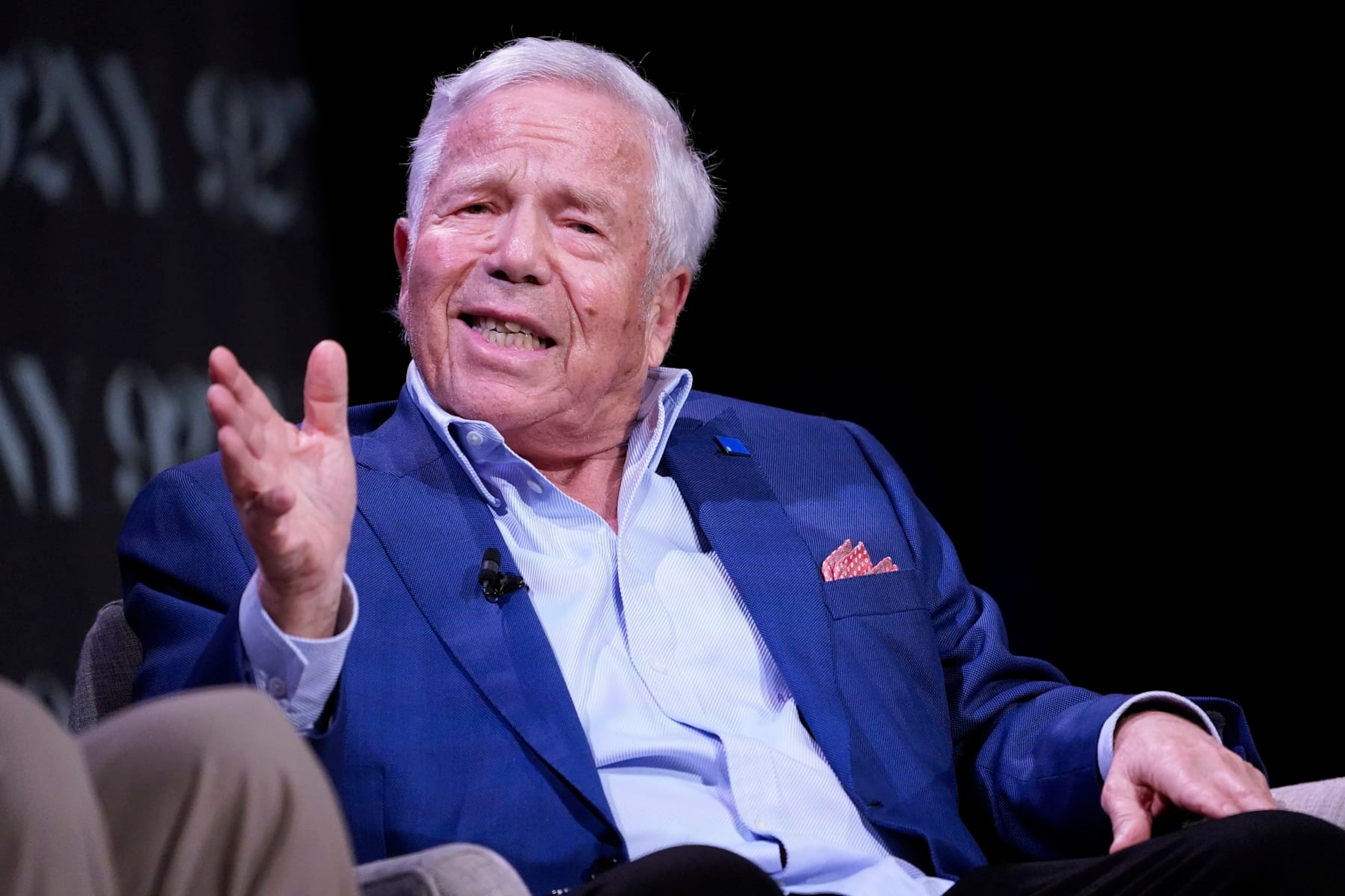 NEW YORK, NEW YORK - MARCH 07: Robert Kraft speaks during the Historic Roots of Black and Jewish Solidarity at 92NY on March 07, 2024 in New York City. (Photo by John Lamparski/Getty Images)