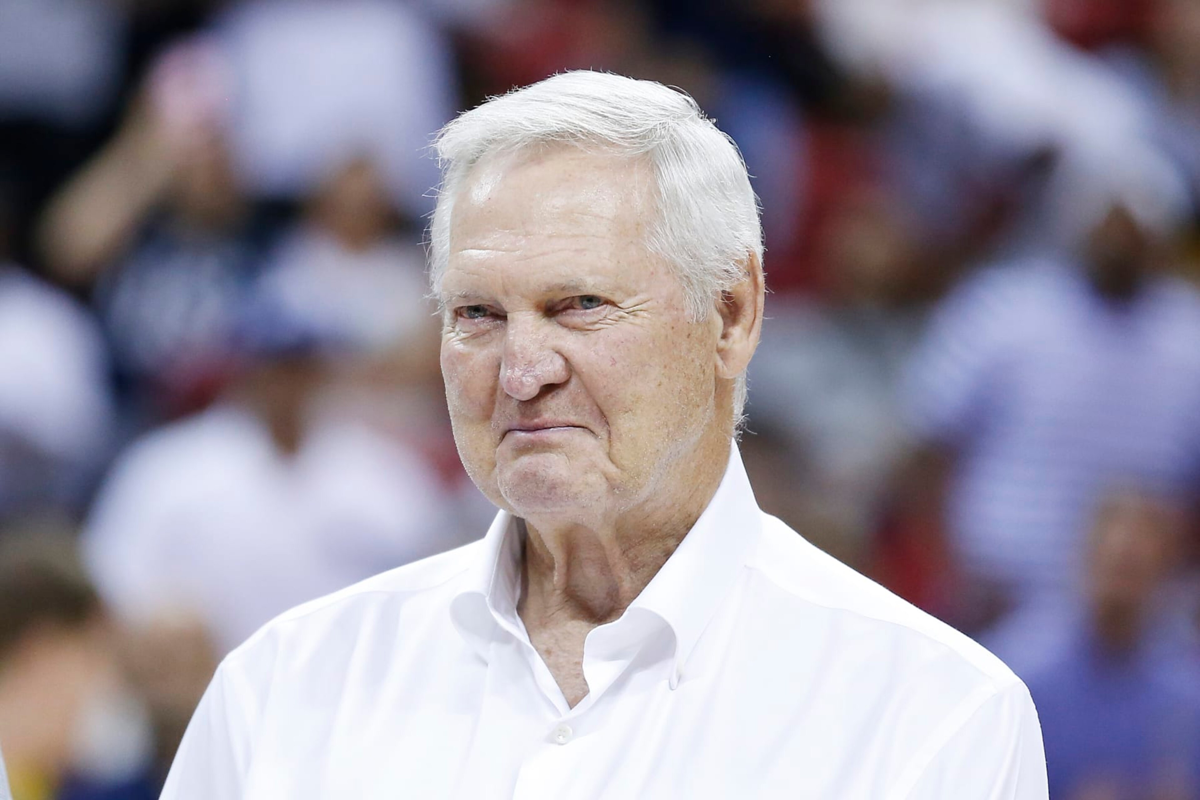 LAS VEGAS, NEVADA - JULY 10: Executive board member Jerry West of the LA Clippers watches the action between the Los Angeles Lakers and the New York Knicks during the 2019 Summer League at the Thomas & Mack Center on July 10, 2019 in Las Vegas, Nevada. NOTE TO USER: User expressly acknowledges and agrees that, by downloading and or using this photograph, User is consenting to the terms and conditions of the Getty Images License Agreement. (Photo by Michael Reaves/Getty Images) LAS VEGAS, NEVADA - JULY 10: Executive board member Jerry West of the LA Clippers watches the action between the Los Angeles Lakers and the New York Knicks during the 2019 Summer League at the Thomas & Mack Center on July 10, 2019 in Las Vegas, Nevada. NOTE TO USER: User expressly acknowledges and agrees that, by downloading and or using this photograph, User is consenting to the terms and conditions of the Getty Images License Agreement. (Photo by Michael Reaves/Getty Images)