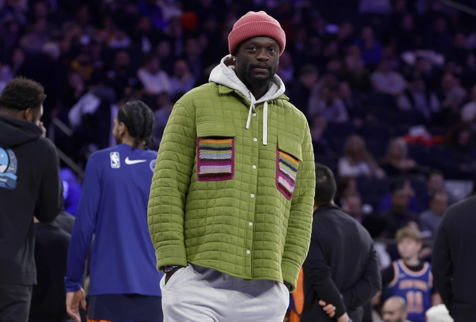 NEW YORK, NEW YORK - FEBRUARY 26: (NEW YORK DAILIES OUT)  Julius Randle #30 of the New York Knicks in action against the Detroit Pistons at Madison Square Garden on February 26, 2024 in New York City. The Knicks defeated the Pistons 113-111. NOTE TO USER: User expressly acknowledges and agrees that, by downloading and or using this photograph, User is consenting to the terms and conditions of the Getty Images License Agreement. (Photo by Jim McIsaac/Getty Images)