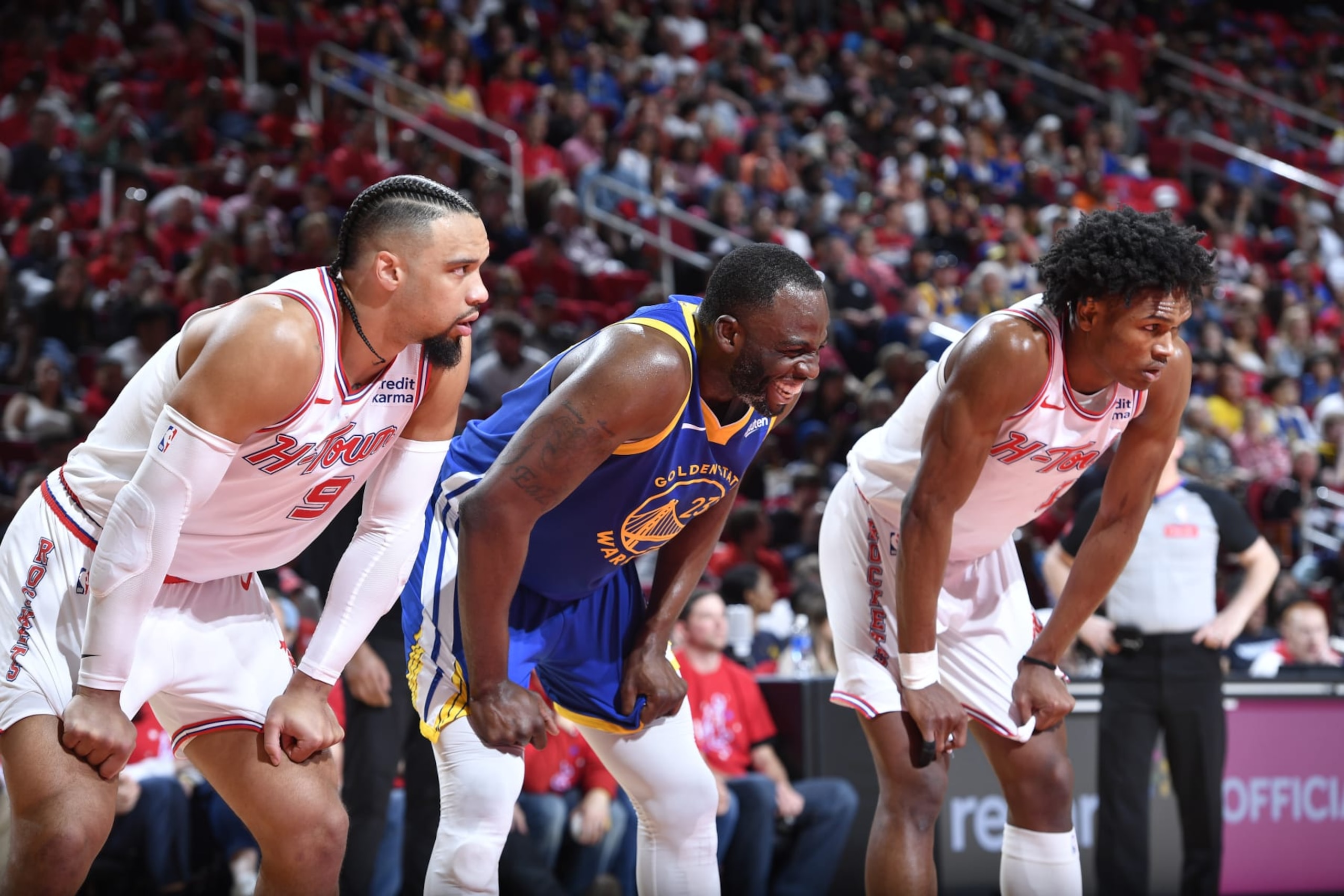 Dillon Brooks, Draymond Green and Amen Thompson