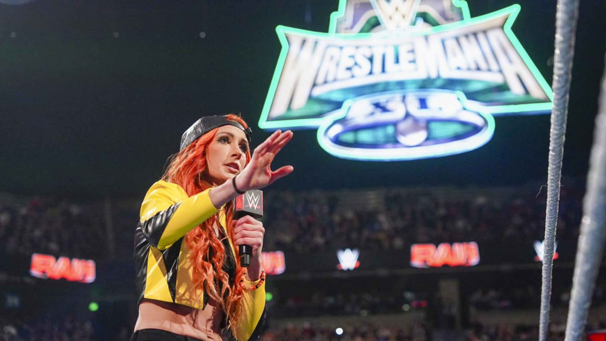 In between book tours, Becky Lynch is fully focused for her WrestleMania match with Rhea Ripley. In between book tours, Becky Lynch is fully focused for her WrestleMania match with Rhea Ripley.