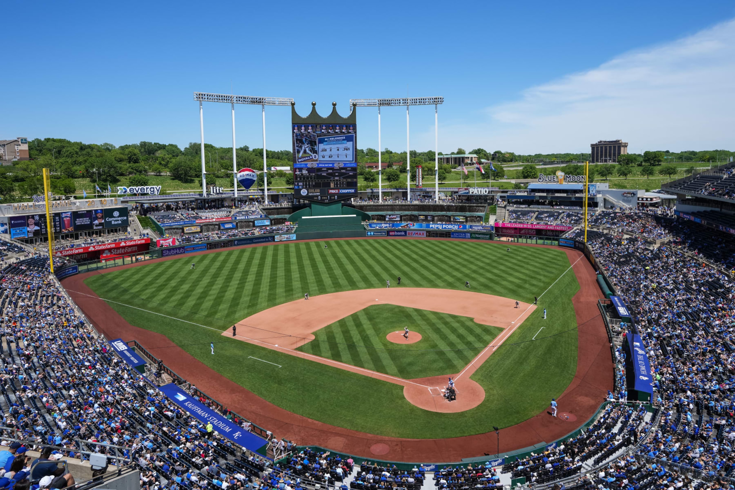 KANSAS CITY, MO - MAY 22: A general view during a game between the Minnesota Twins and Kansas City Royals on May 22, 2022 at Kauffman Stadium in Kansas City, Missouri. (Photo by Brace Hemmelgarn/Minnesota Twins/Getty Images)