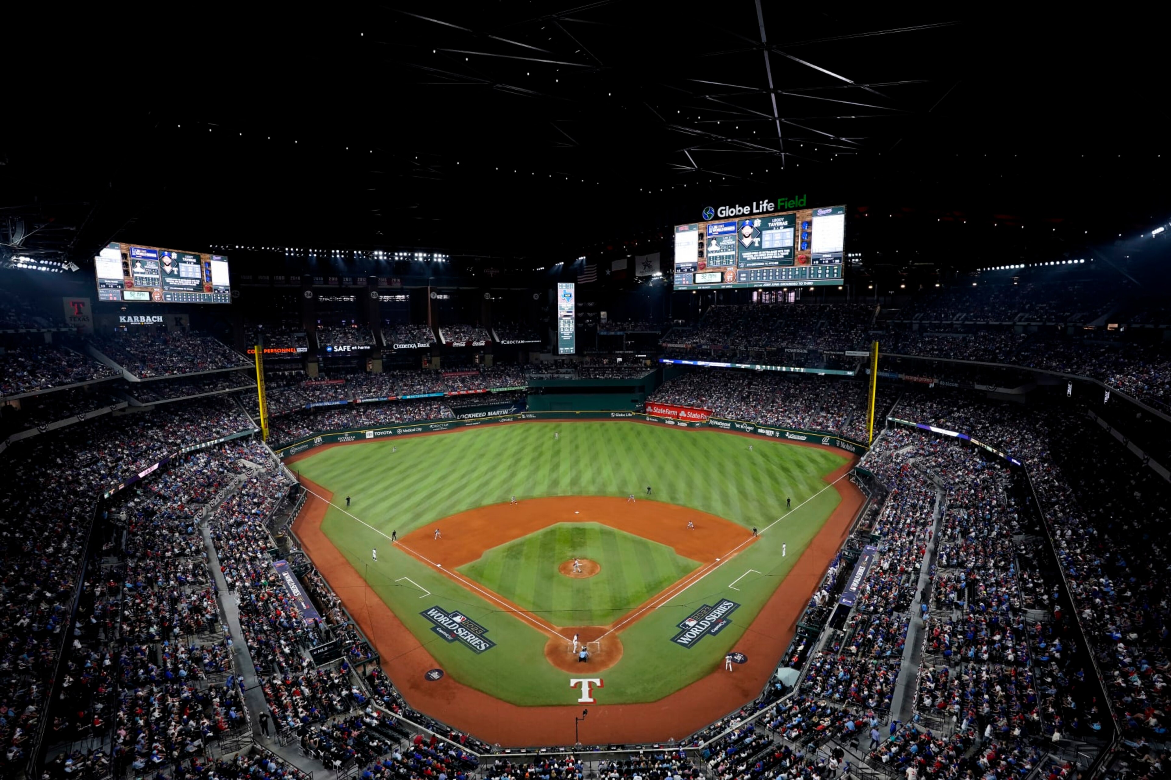 ARLINGTON, TEXAS - OCTOBER 28: A general view during Game Two of the World Series between the Arizona Diamondbacks and the Texas Rangers at Globe Life Field on October 28, 2023 in Arlington, Texas. (Photo by Sam Hodde/Getty Images) ARLINGTON, TEXAS - OCTOBER 28: A general view during Game Two of the World Series between the Arizona Diamondbacks and the Texas Rangers at Globe Life Field on October 28, 2023 in Arlington, Texas. (Photo by Sam Hodde/Getty Images)