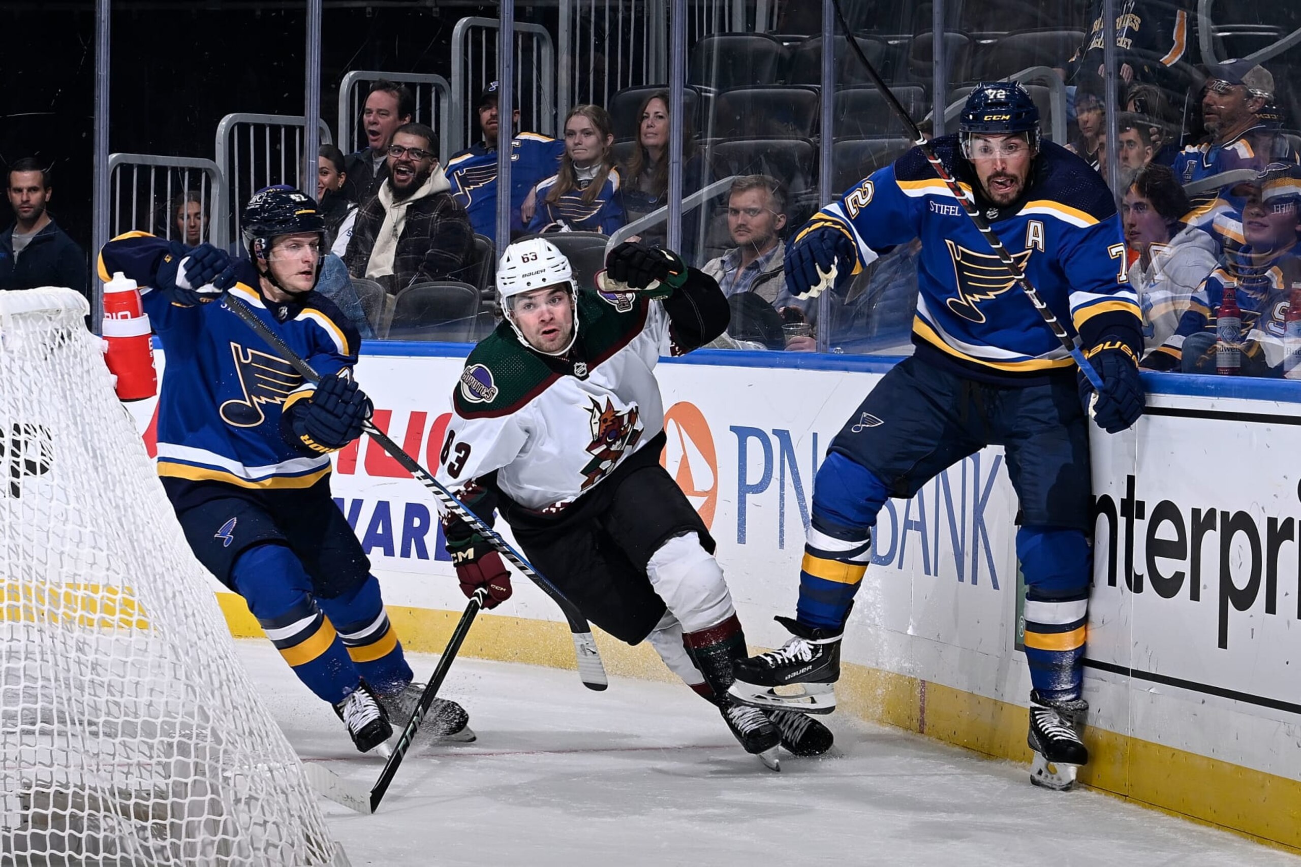 St. Louis Blues defensemen Torey Krug (left) and Justin Faulk. St. Louis Blues defensemen Torey Krug (left) and Justin Faulk.