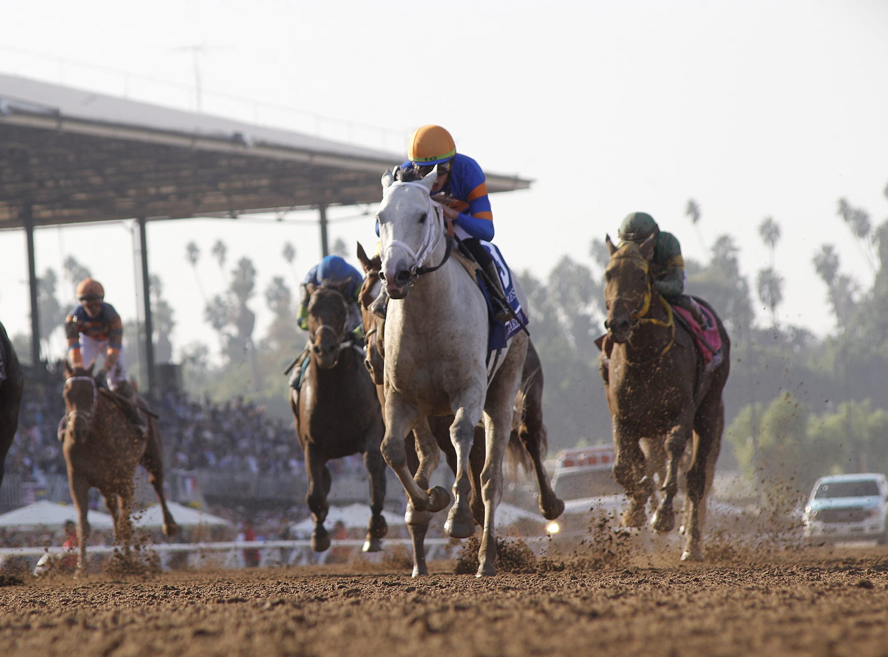 ARCADIA, CA - NOVEMBER 4: Jockey Irad Ortiz rides White Abarrio to win the Breeders Cup Classic at Santa Anita Park on November 4, 2023 in Arcadia, California. (Photo by Horsephotos/Getty Images)