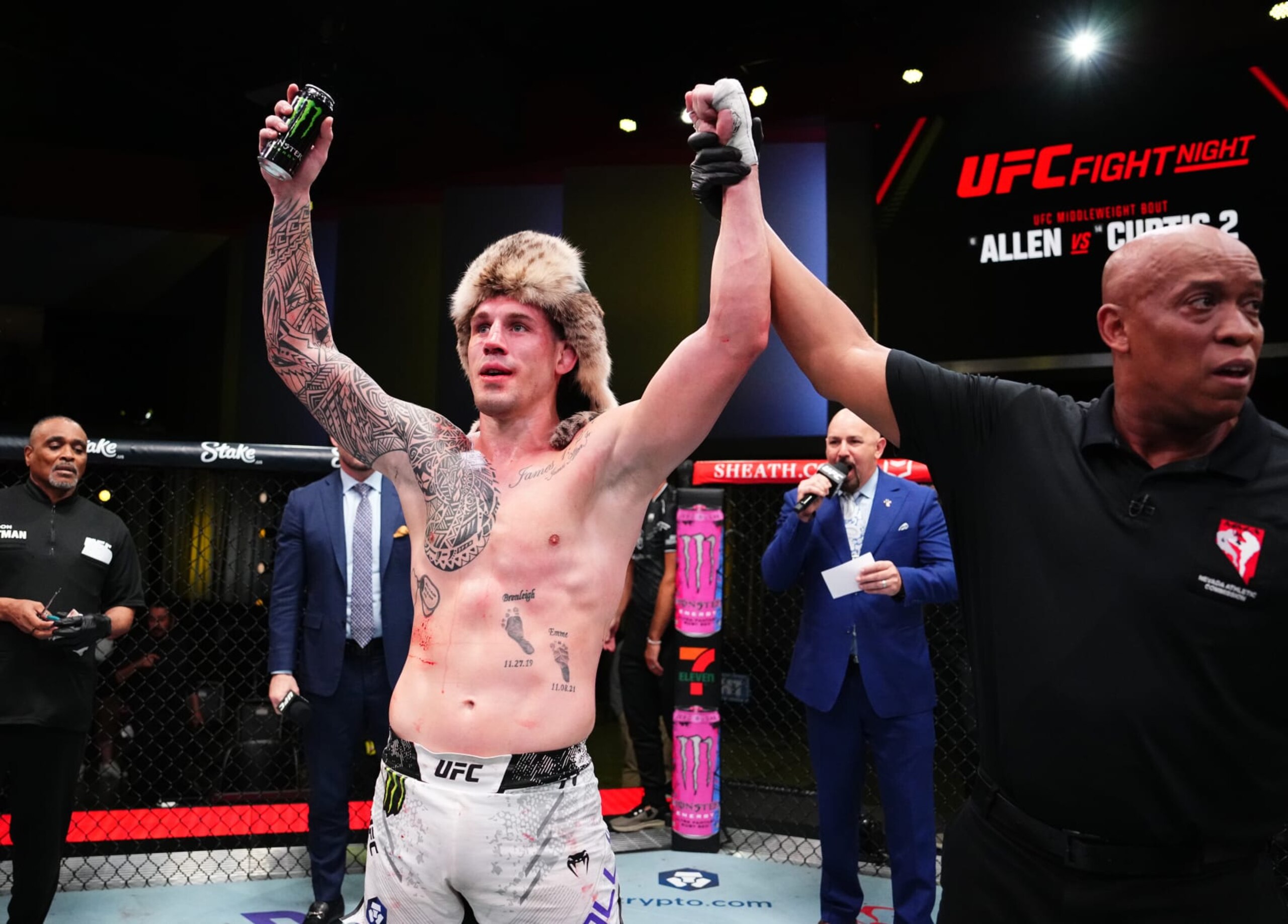 Brendan Allen reacts after his victory against Chris Curtis