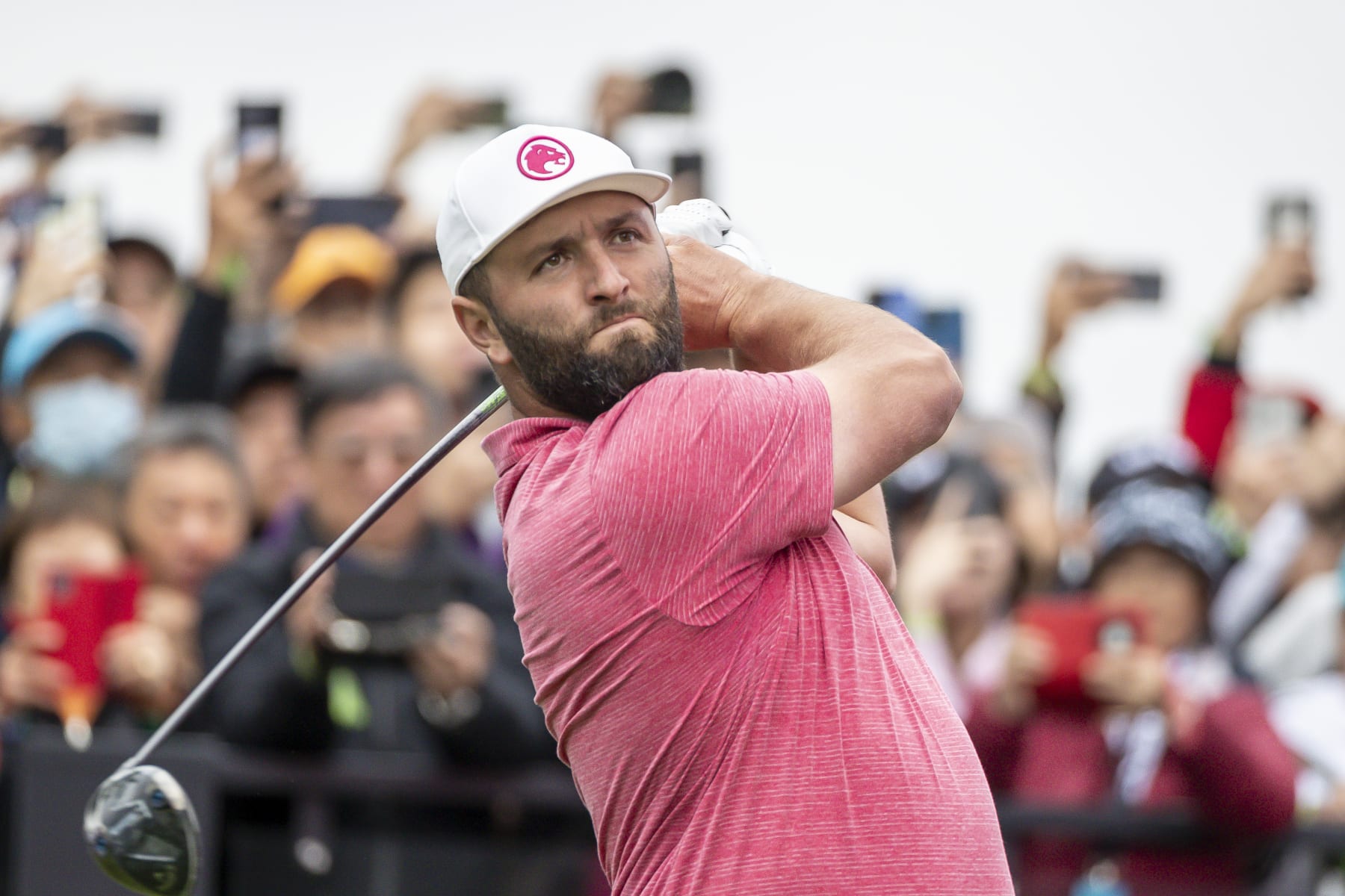 HONG KONG, CHINA - MARCH 10: Jon Rahm of Spain tees off during day three of the LIV Golf Invitational - Hong Kong at The Hong Kong Golf Club on March 10, 2024 in Hong Kong, China. (Photo by Yu Chun Christopher Wong/Eurasia Sport Images/Getty Images)