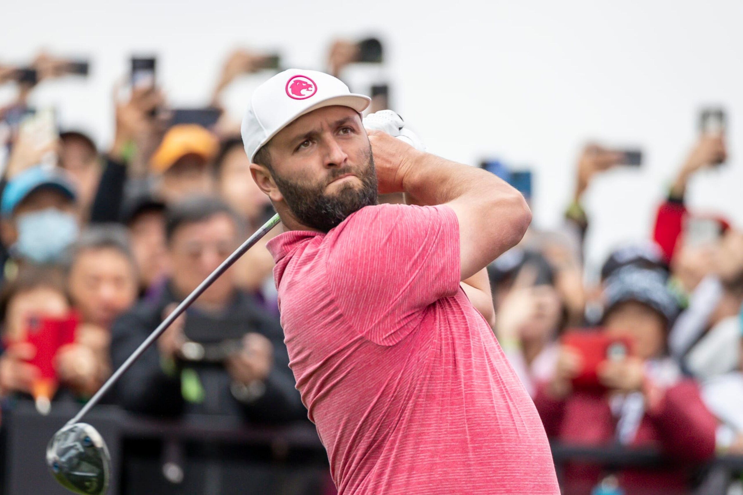 HONG KONG, CHINA - MARCH 10: Jon Rahm of Spain tees off during day three of the LIV Golf Invitational - Hong Kong at The Hong Kong Golf Club on March 10, 2024 in Hong Kong, China. (Photo by Yu Chun Christopher Wong/Eurasia Sport Images/Getty Images)