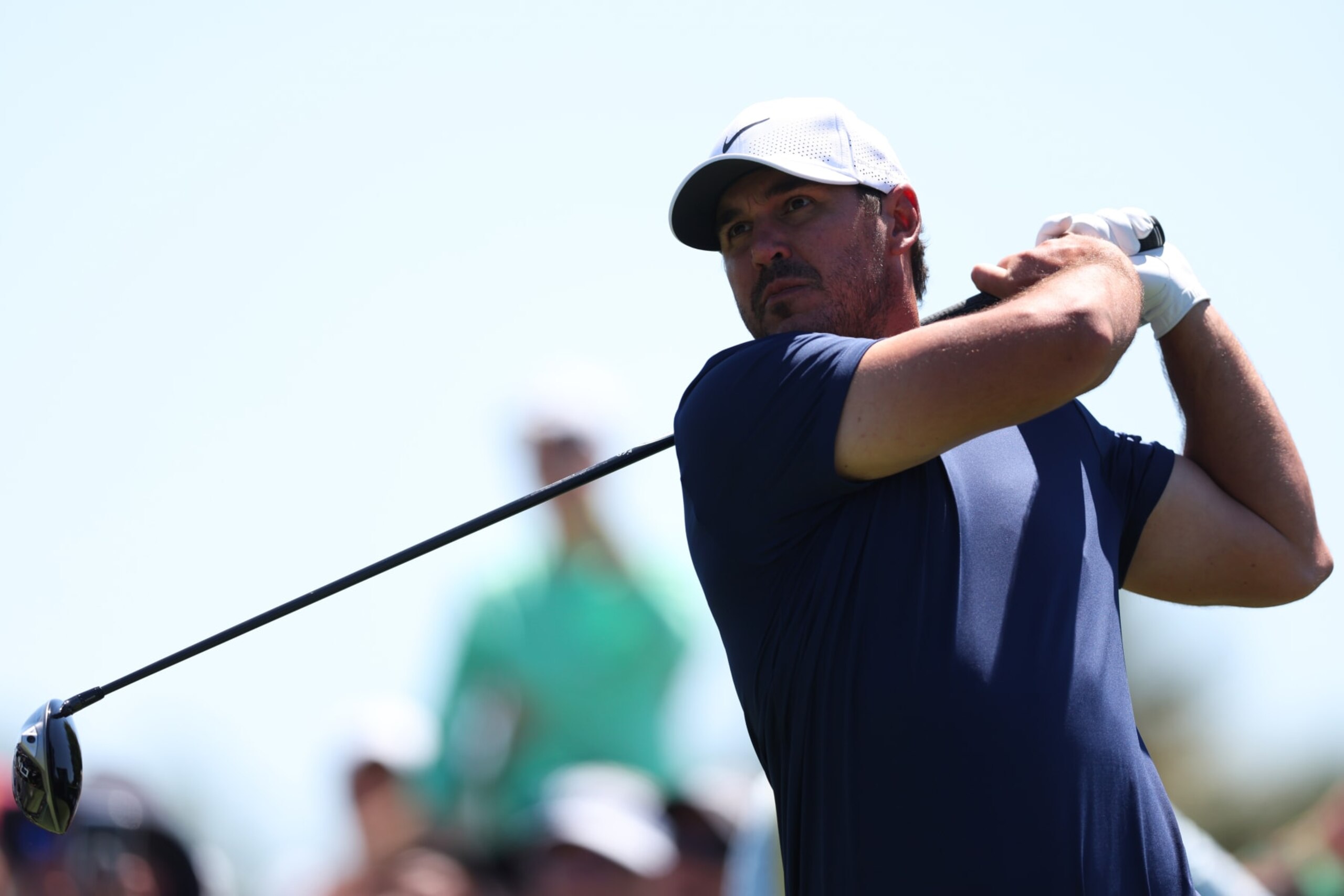 DORAL, FLORIDA - APRIL 05: Captain Brooks Koepka of Smash GC hits his shot off of the fifth tee during day one of the LIV Golf Invitational - Miami at Trump National Doral Miami on April 05, 2024 in Doral, Florida. (Photo by Megan Briggs/Getty Images)